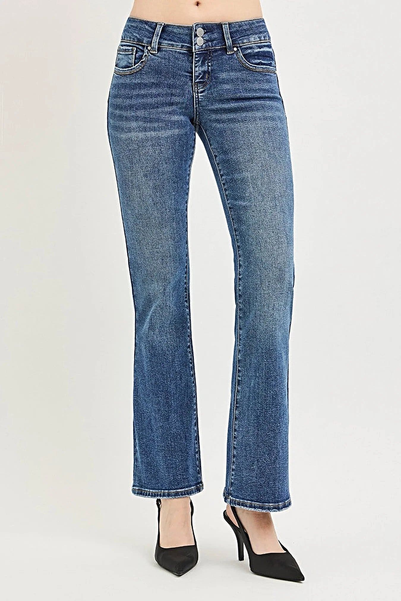 RISEN Tummy Control Low Rise Bootcut Jeans -