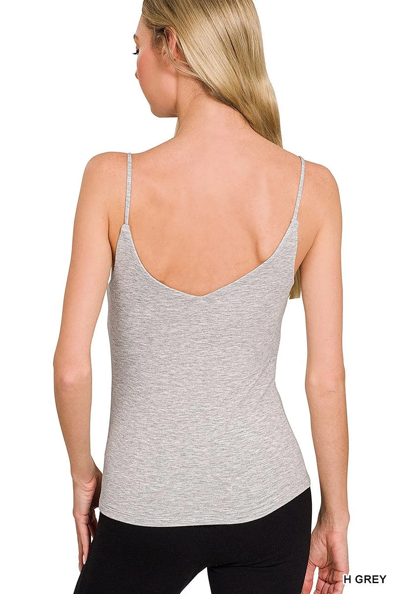 Zenana Double Layered V-neck Spaghetti Cami -