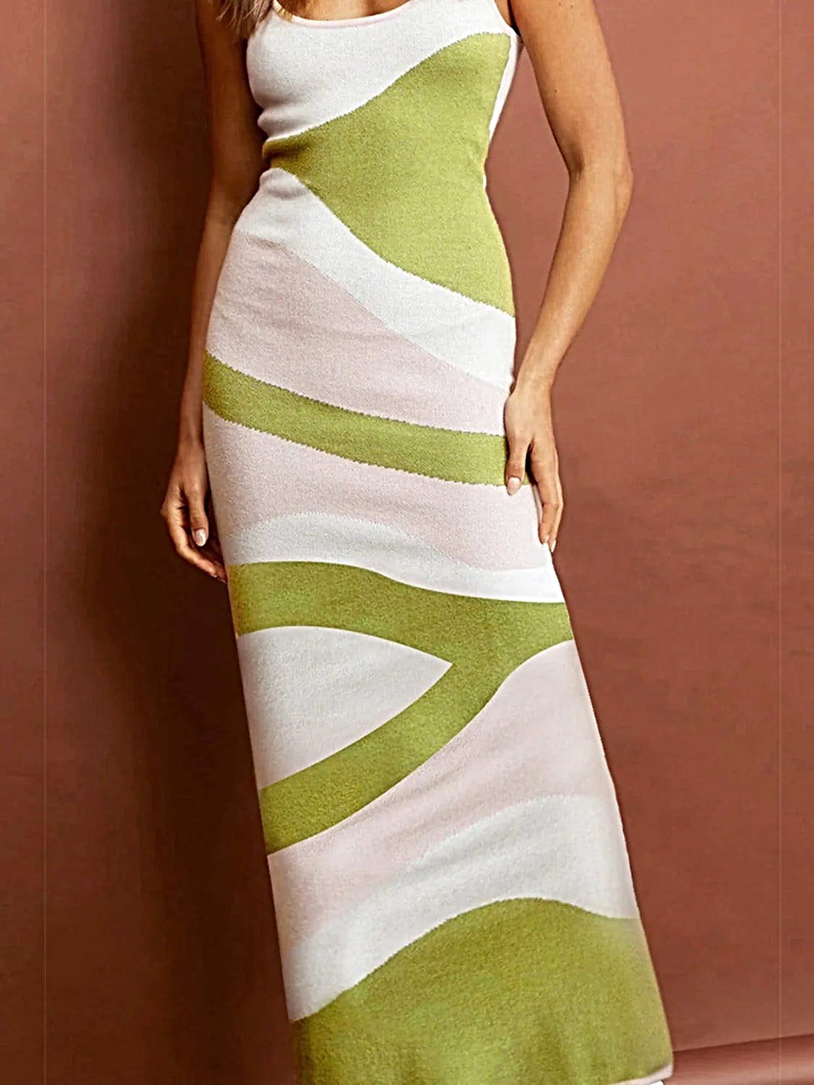 Spaghetti Strap Maxi Sweater Dress - Highly Stretchy, 100% Polyester, Machine Washable -