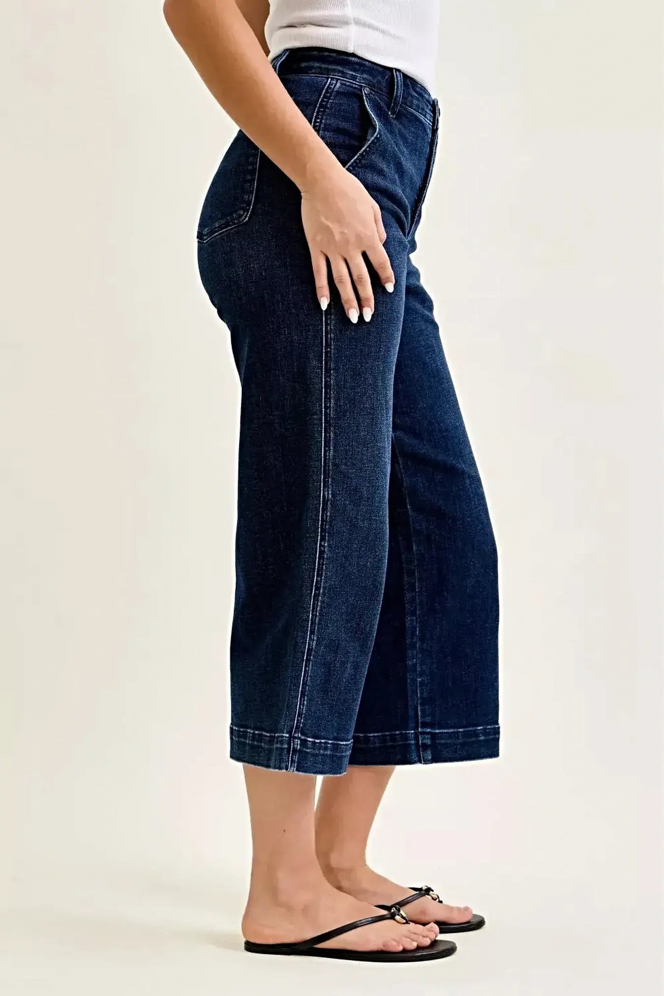 Judy Blue High Waist Ankle Wide Jeans -