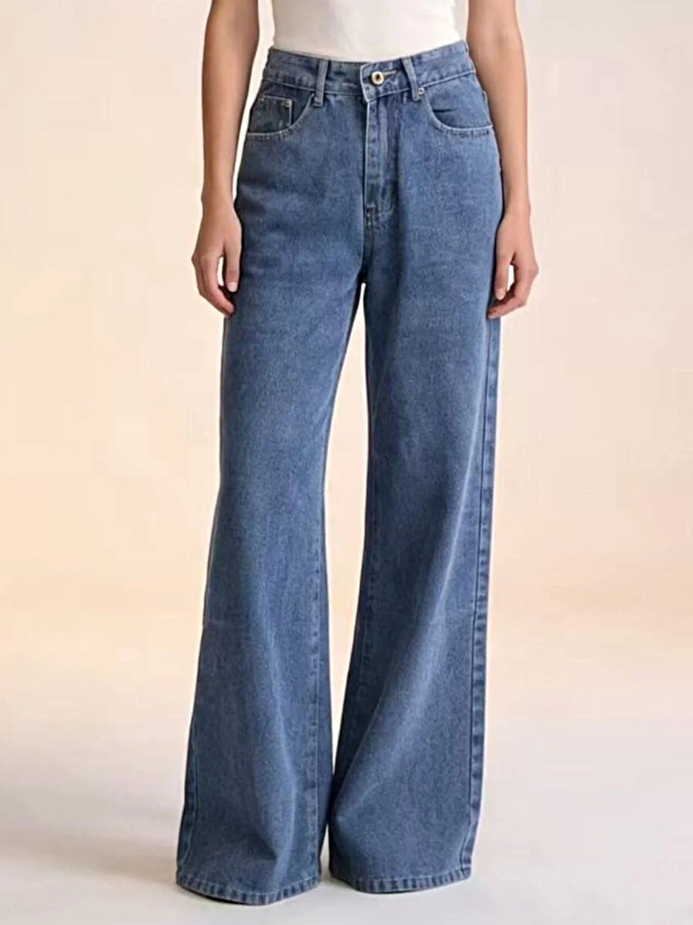 Bow Back Wide Leg Jeans -