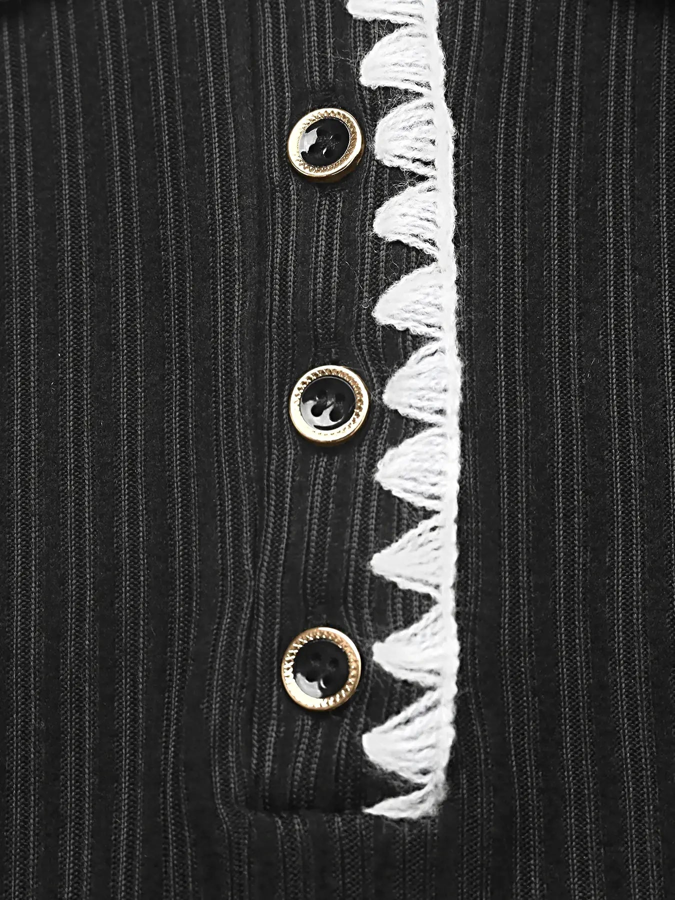 Contrast Trim Texture Long Sleeve Sweater Dress -
