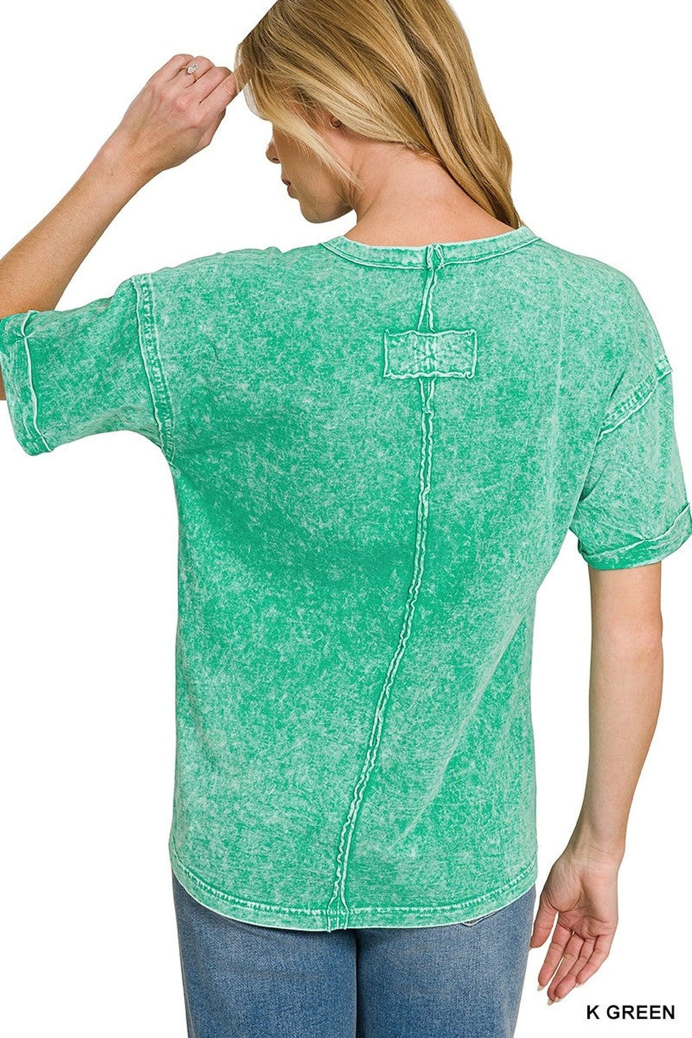 Zenana Halo Washed Relaxed Fit Tee -