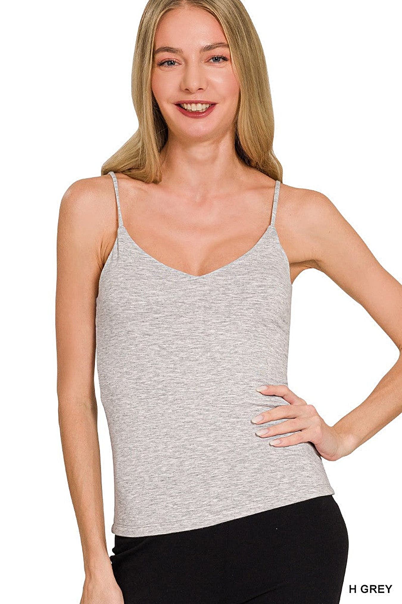 Zenana Double Layered V-neck Spaghetti Cami -