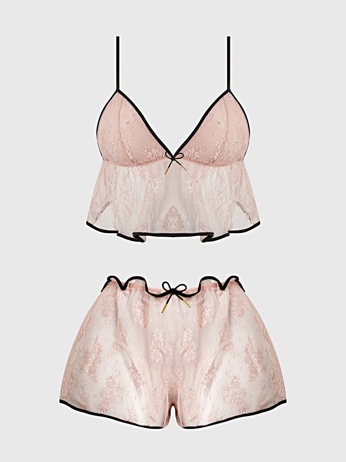 JOCELYN SATIN & LACE TRIM CAMI & SHORT SET -