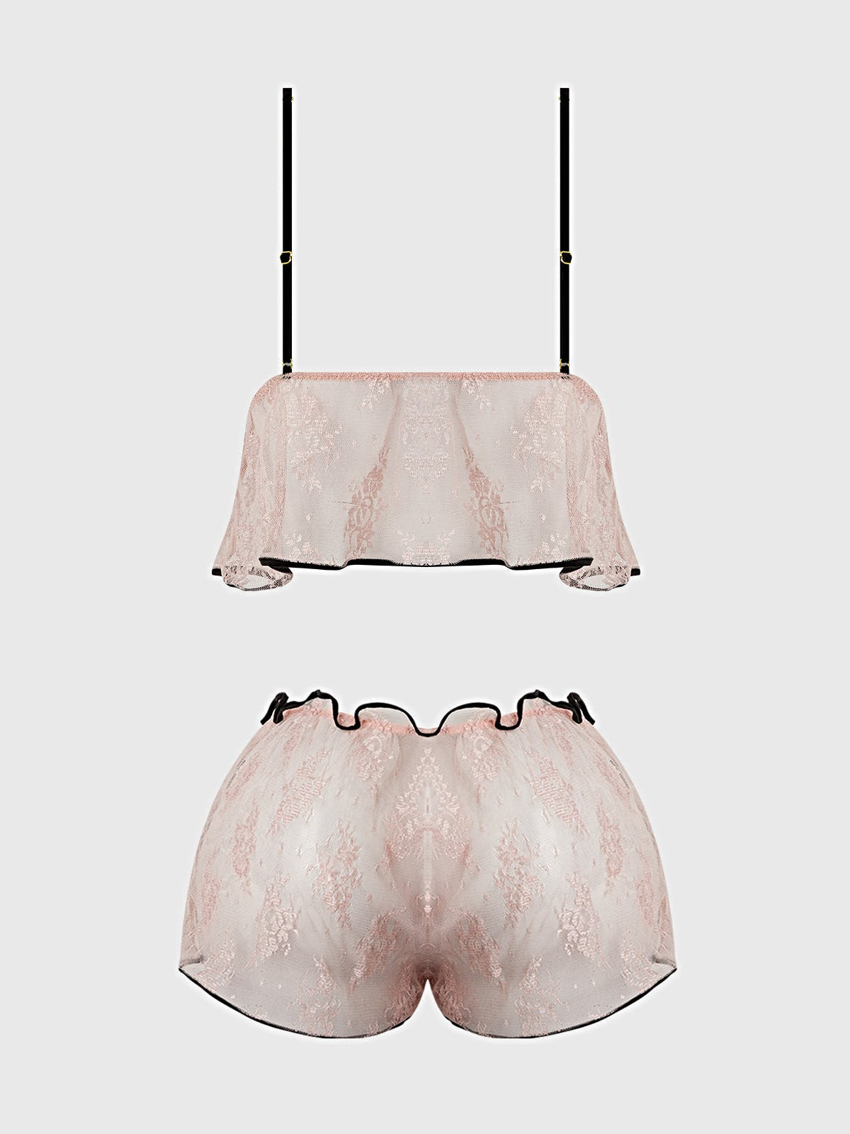 JOCELYN SATIN & LACE TRIM CAMI & SHORT SET -