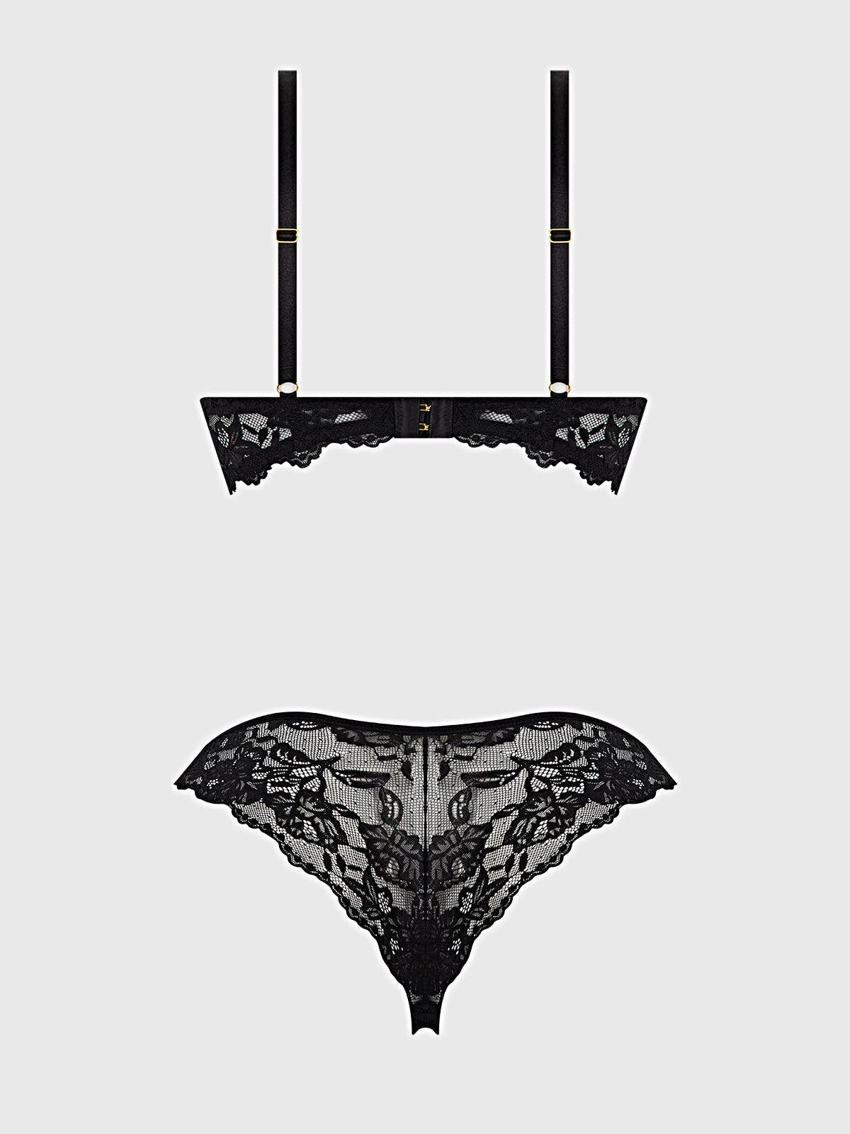 SAVANNAH LACE PUSH UP PLUNGE BRA & TANGA SET -
