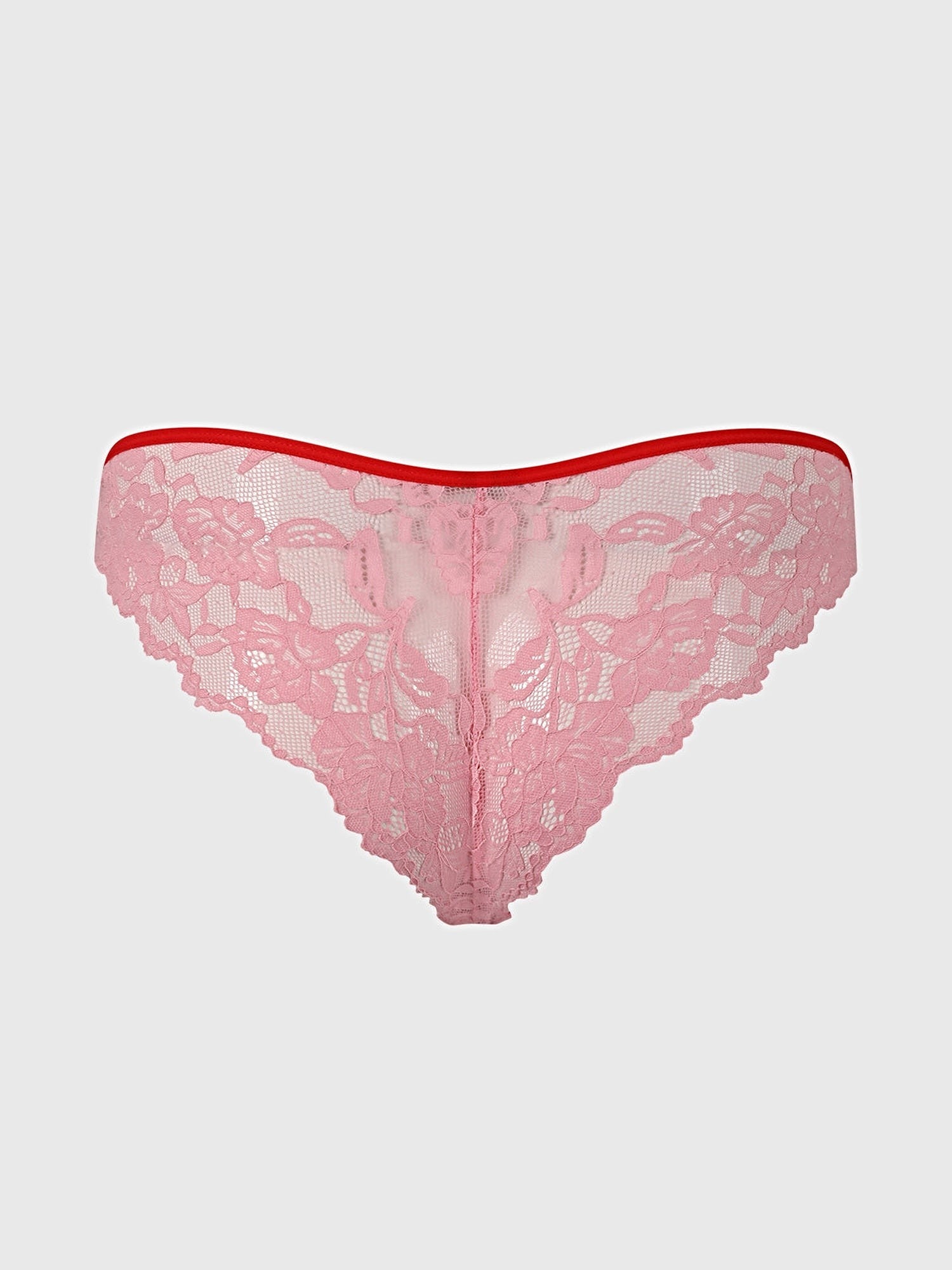 BELLA LACE UP FRONT LACE CROTCHLESS TANGA - PANTY