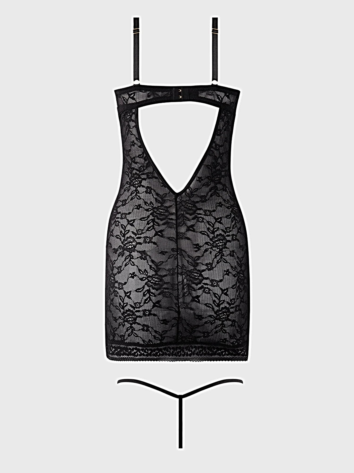 SAVANNAH LACE PUSH UP CHEMISE & G-STRING SET -