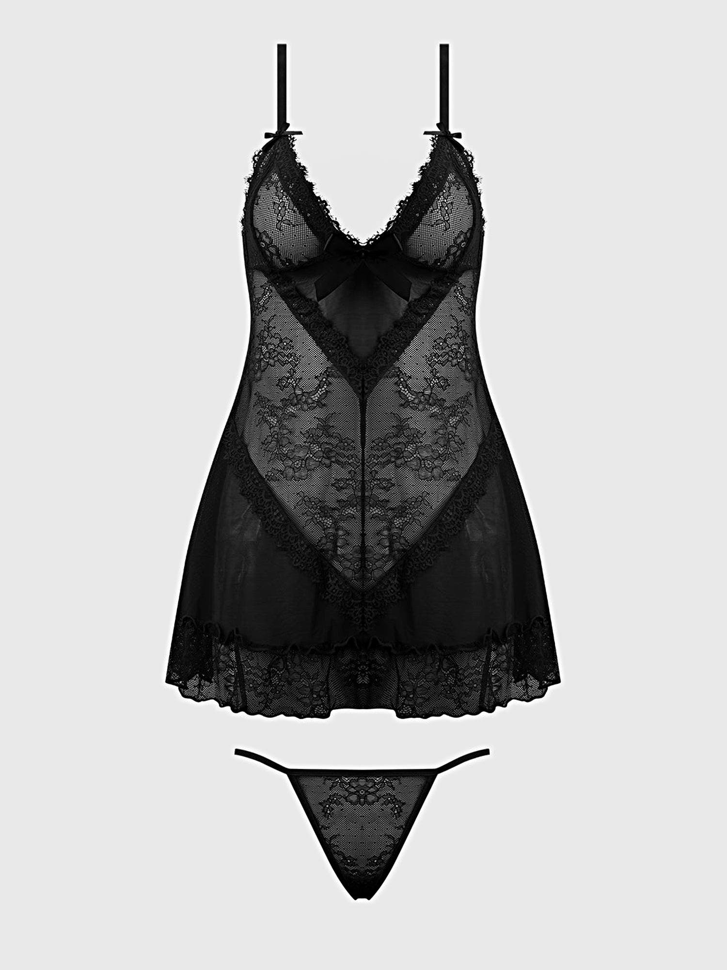 KIKI LACE BABYDOL & G-STRING SET -