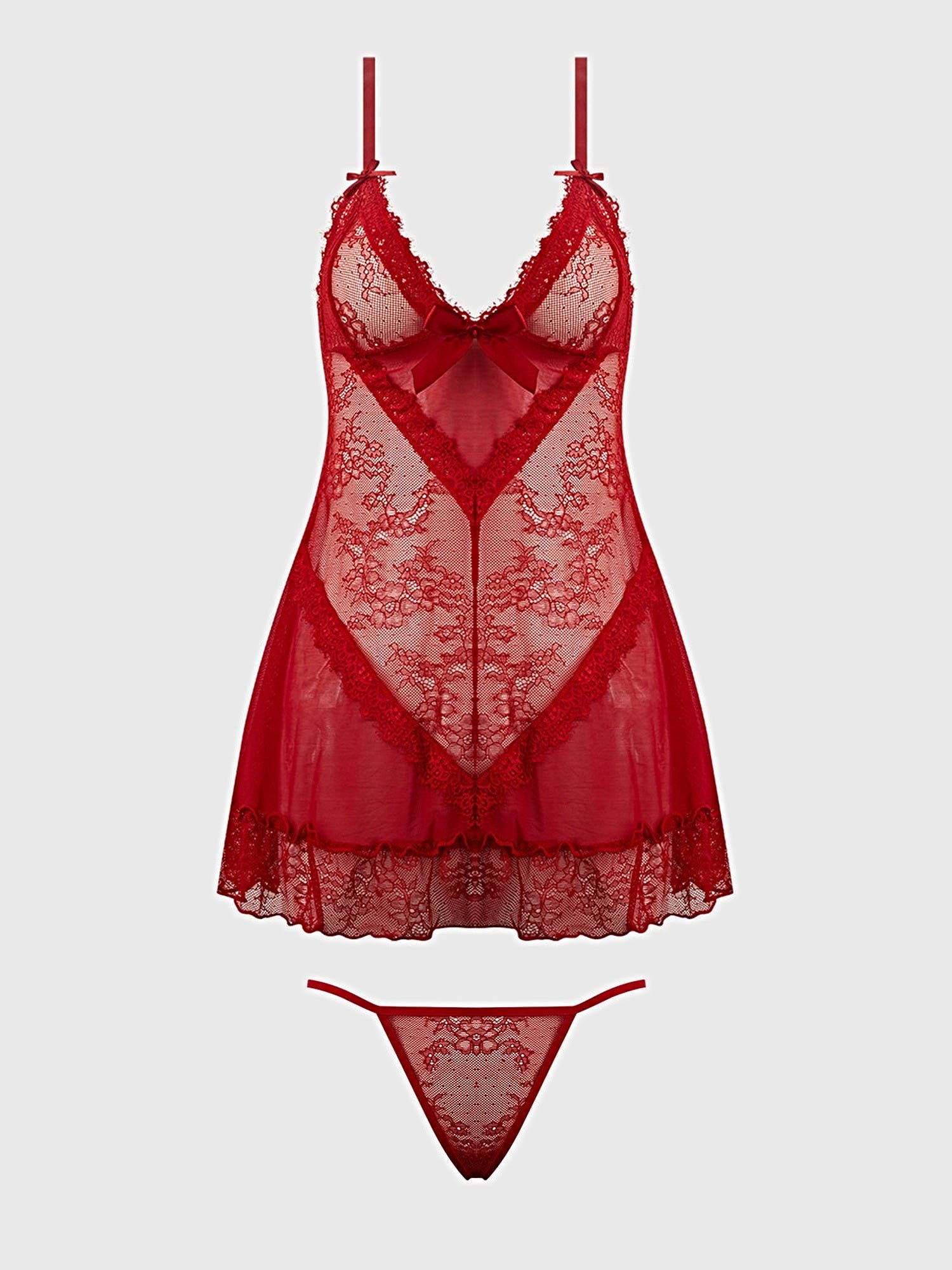 KIKI LACE BABYDOL & G-STRING SET -