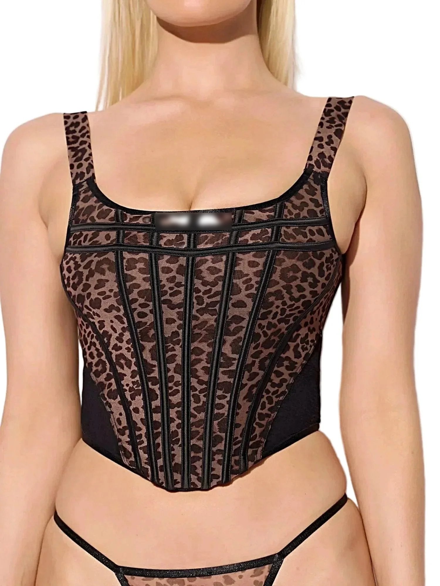 CHANTAL MESH BUSTIER & G-STRING SET -