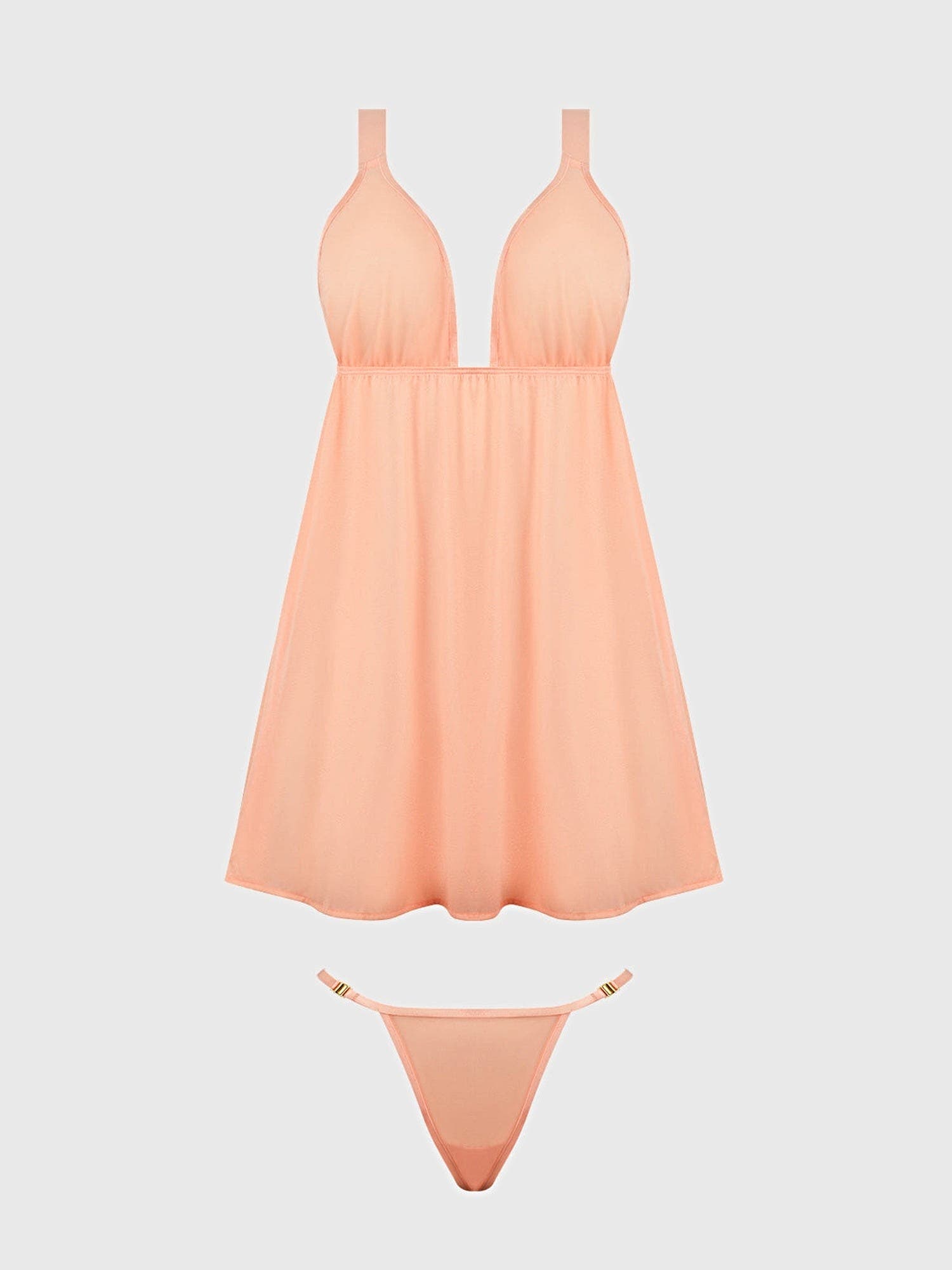 YVONE SHIMMER MESH BABYDOLL & G-STRING SET -