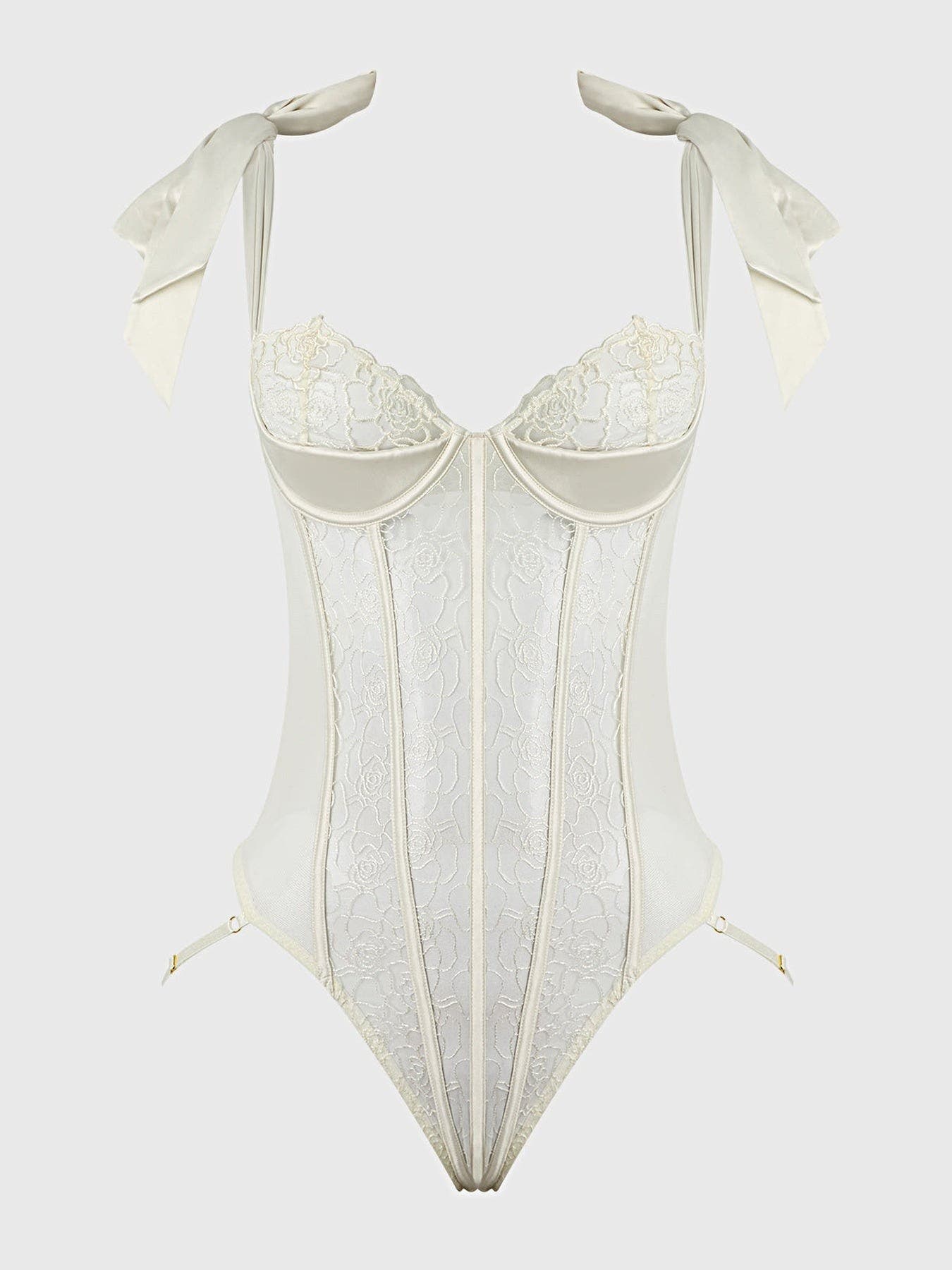ROSALIE EMBROIDERED LACE TEDDY -
