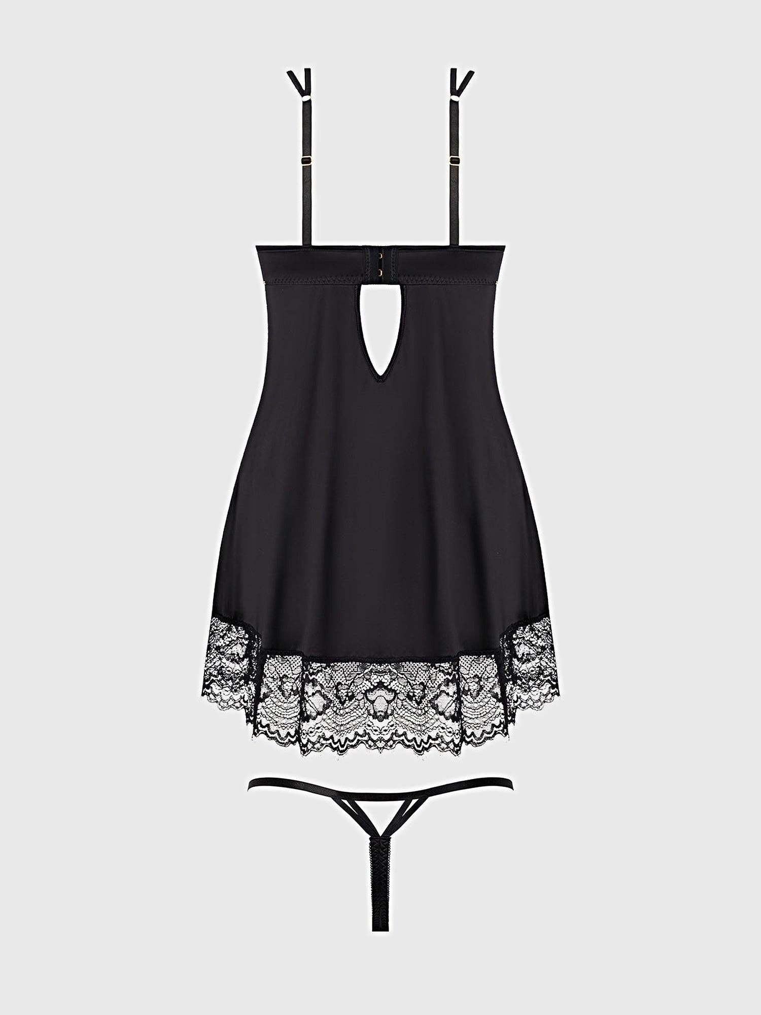 ISSADORA LACE OPENABLE CUP BABYDOLL & G-STRING SET -