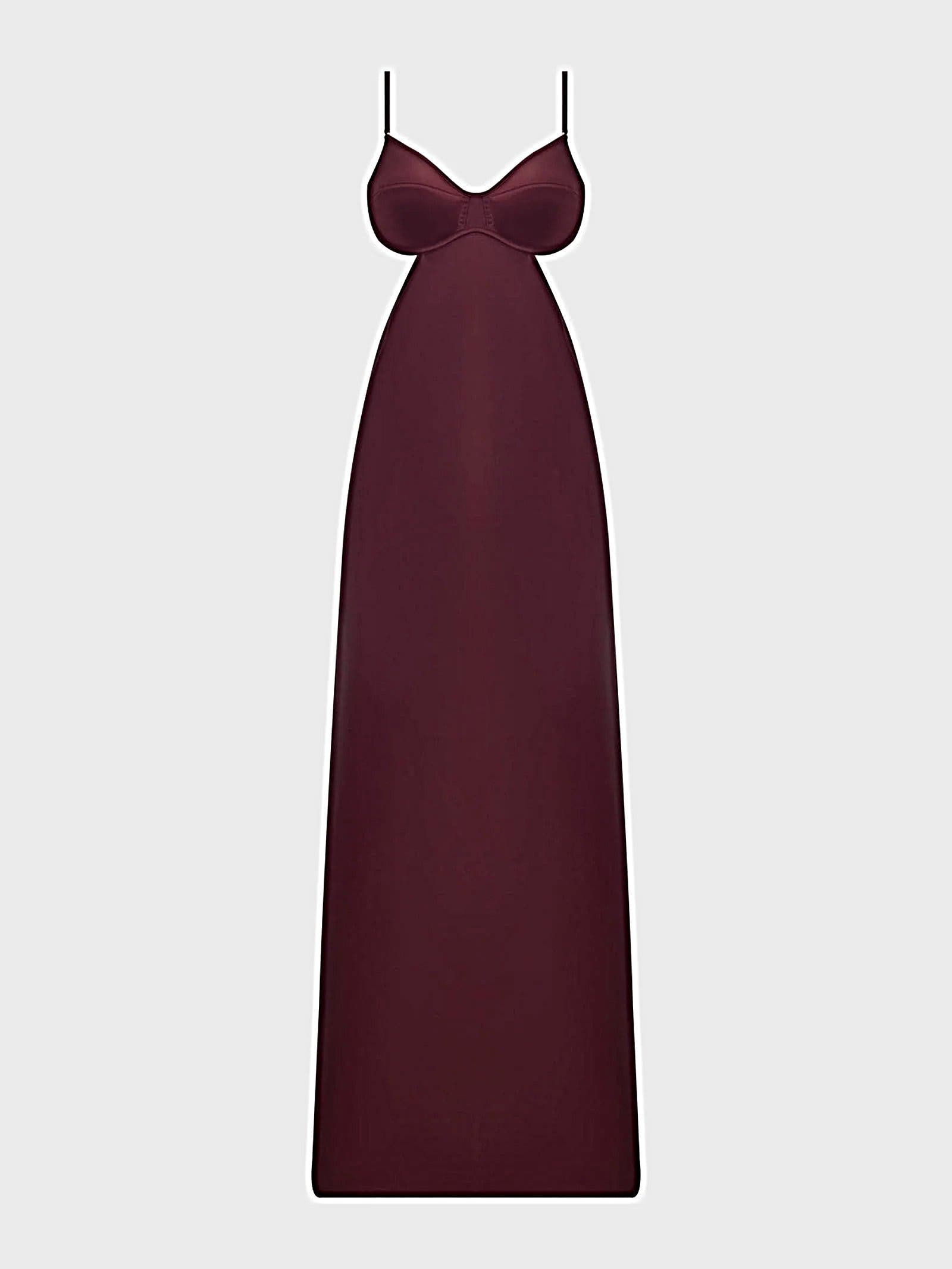 BRIGETA SATIN MONO WIRE LONG GOWN -