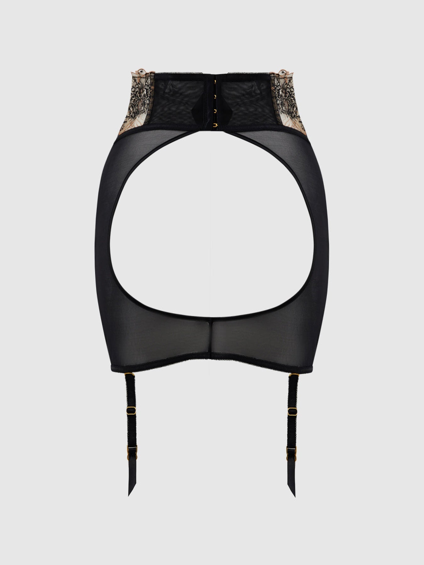 DELILAH EMBROIDERED OPEN BACK HALF SKIRT -