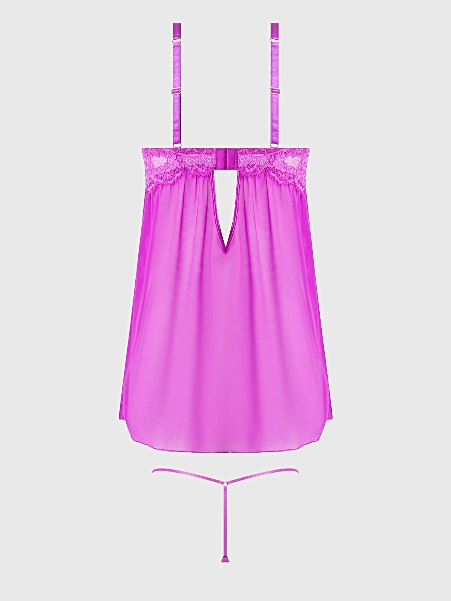 REANNA LACE & CHAIN BABYDOLL & G-STRING SET -