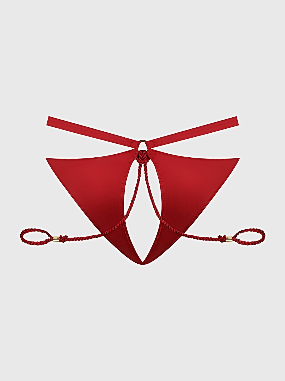 IRYNA SILKY MICRO & ROPE CROTCHLESS & HAND CUFF HIPSTER -