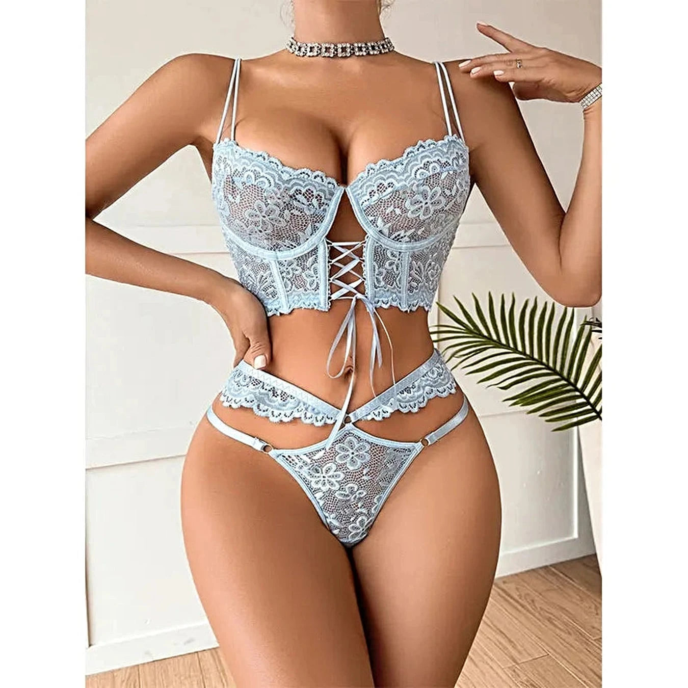 Fancy Lingerie Floral Lace Bra Set Bilizna Luxury Sensual Underwear Sexy Erotic Fairy Fine Lace See Through Exotic Sets -