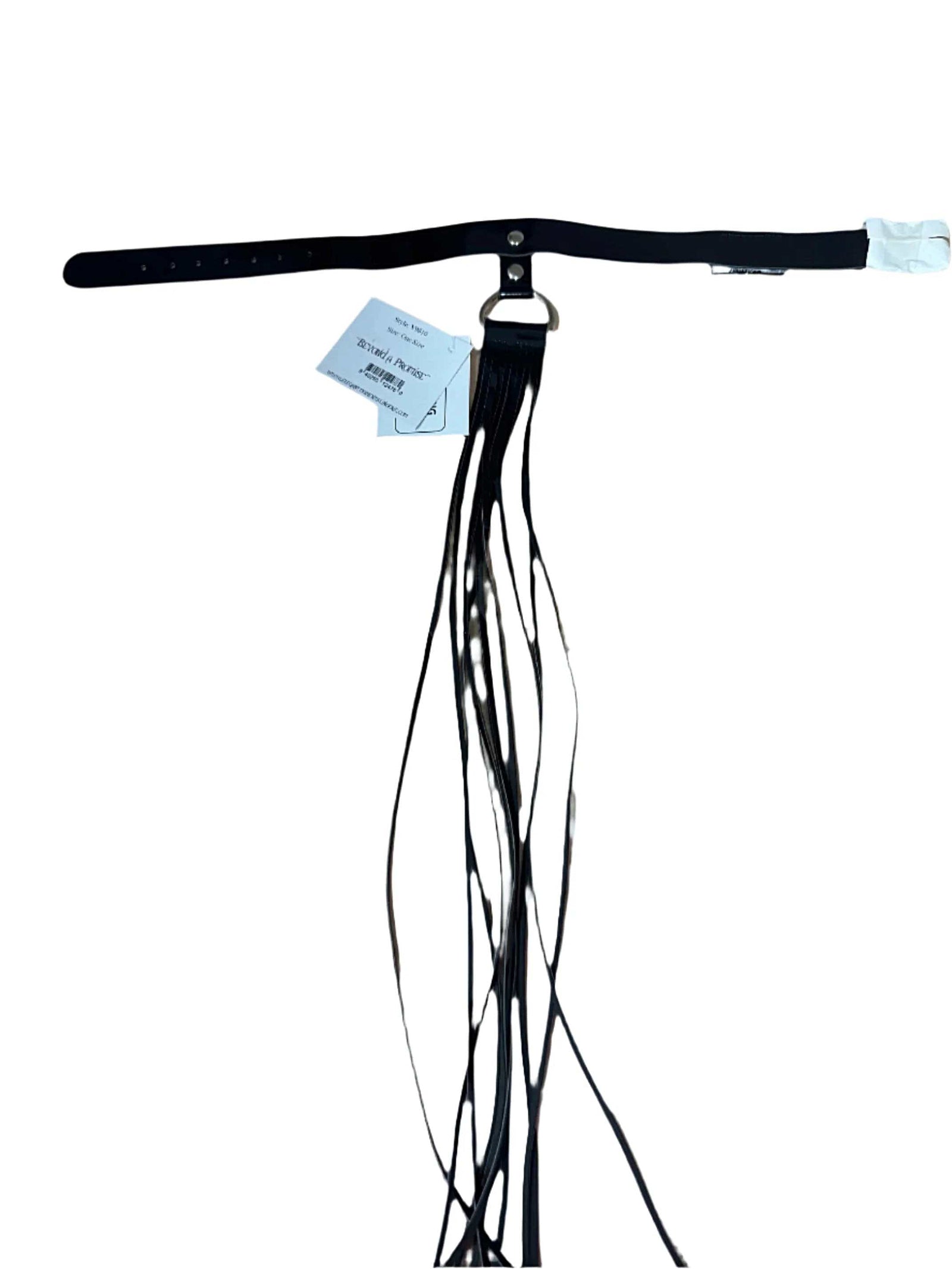 Elegant Moments V9810 Black Vinyl Choker Necklace with Stylish Fringe - One Size Elegant Moments
