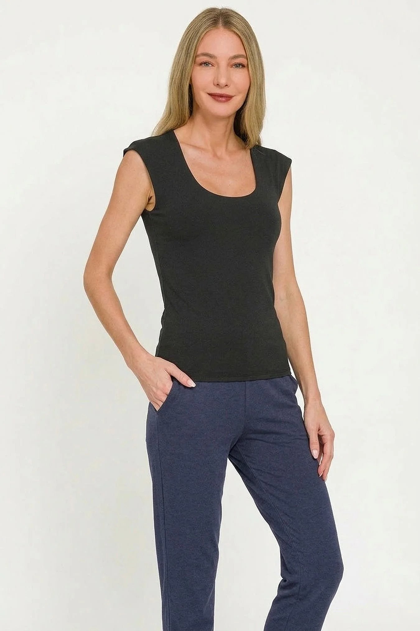 Zenana Double Layered Sleeveless Top -