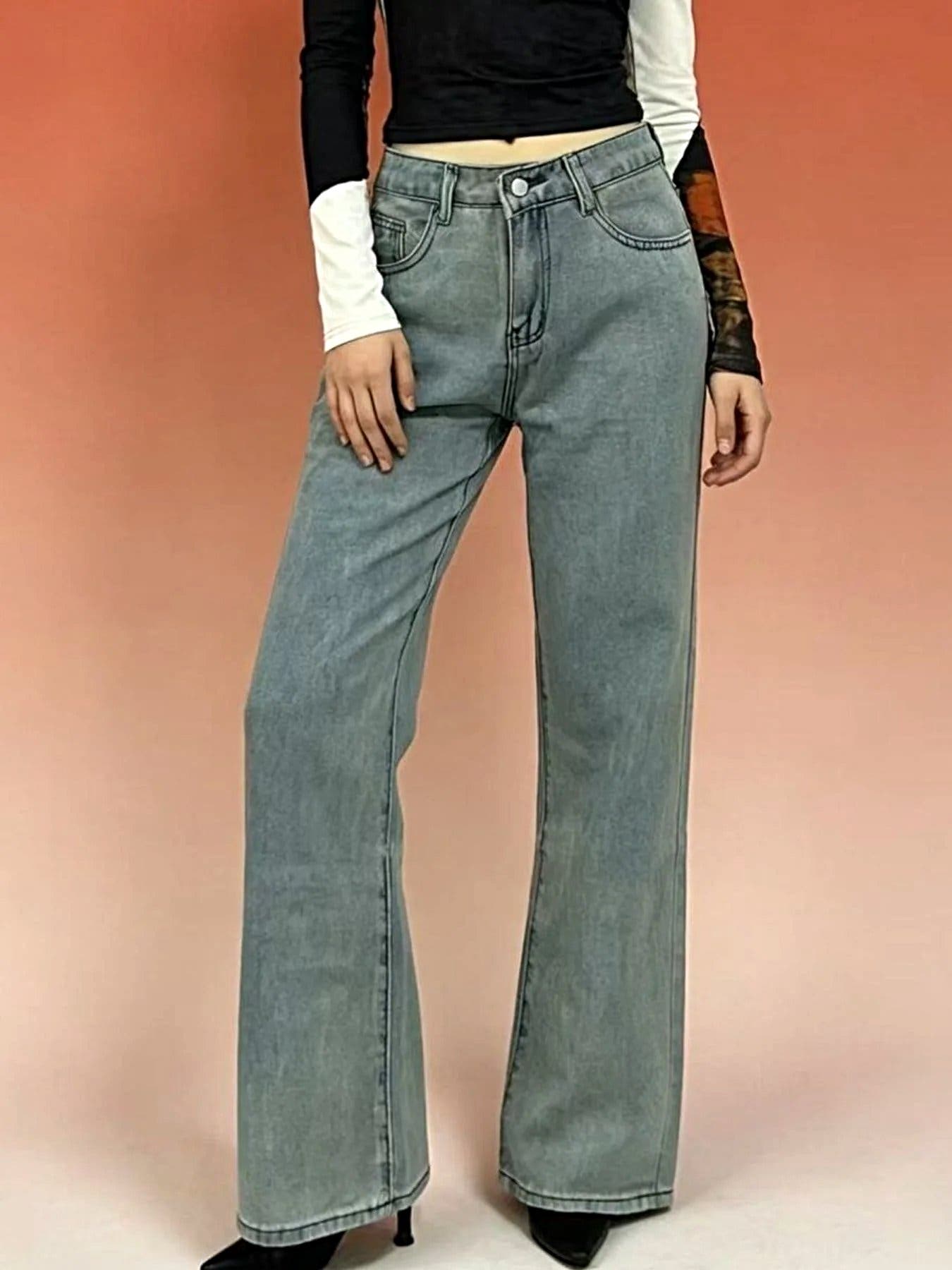 Butterfly Back Wide Leg Jeans -