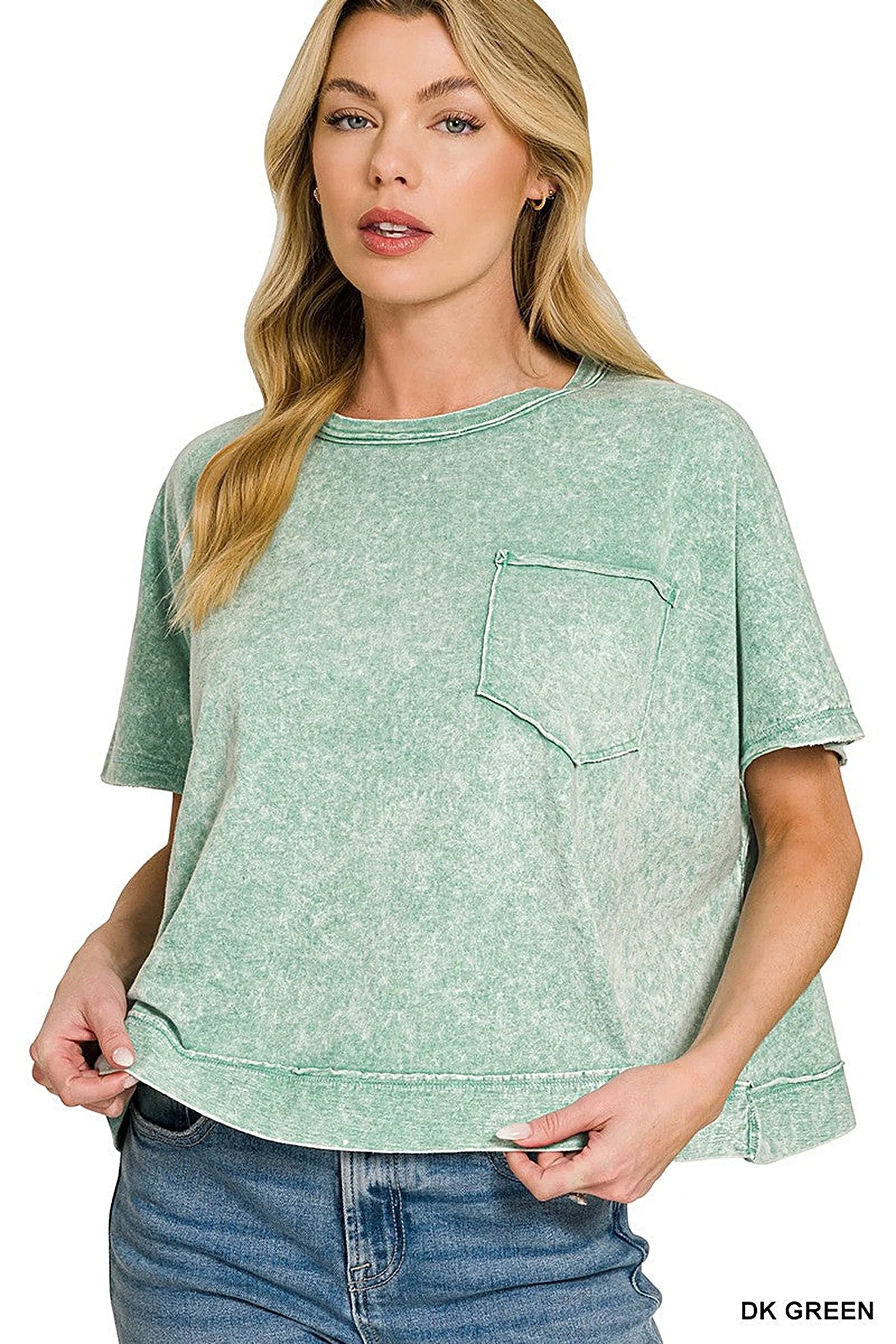 Zenana Halo Washed Oversized Top -