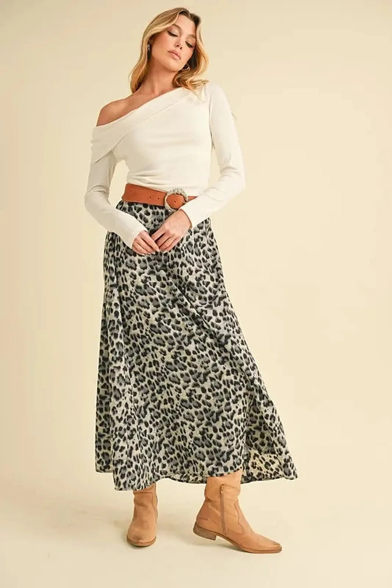 Aemi+Co Leopard Midi Skirt -
