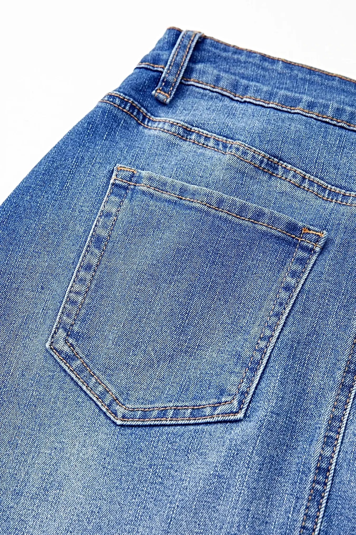 Wrapped Crossed Waist Denim Mini Skirt -
