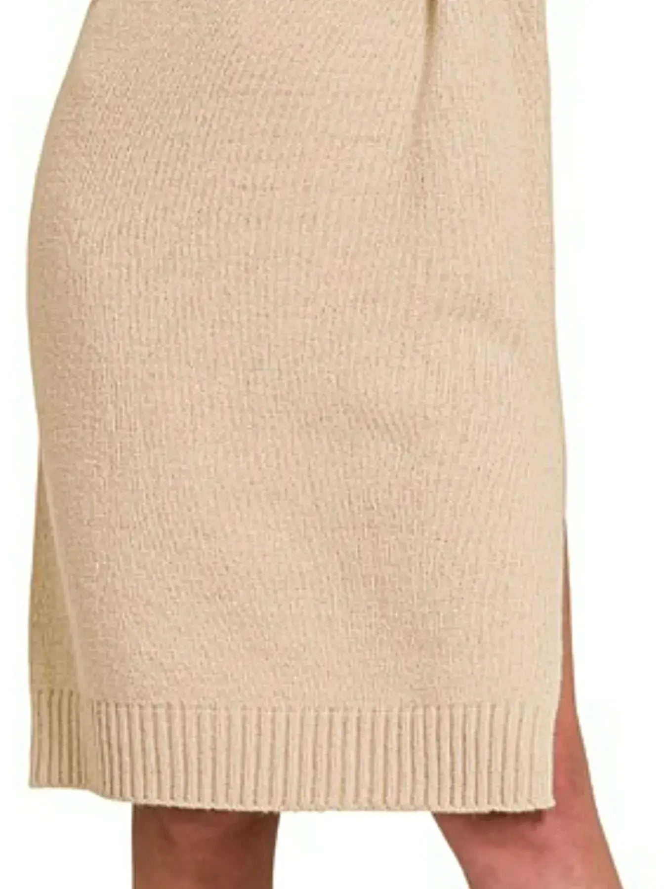 Zenana Turtle Neck Long Sleeve Midi Sweater Dress -