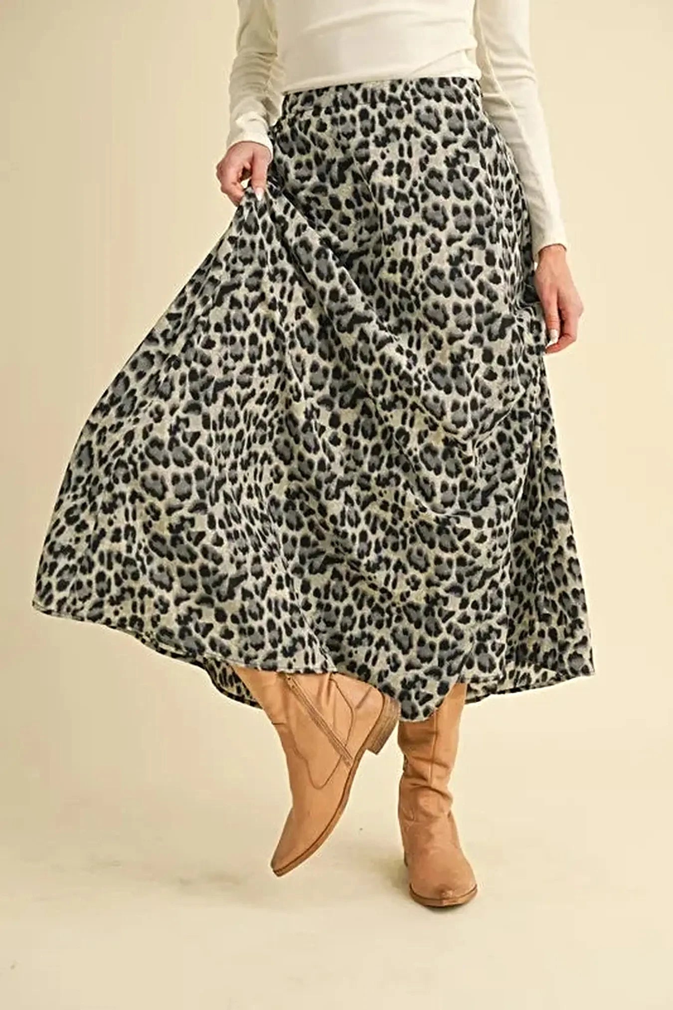 Aemi+Co Leopard Midi Skirt -