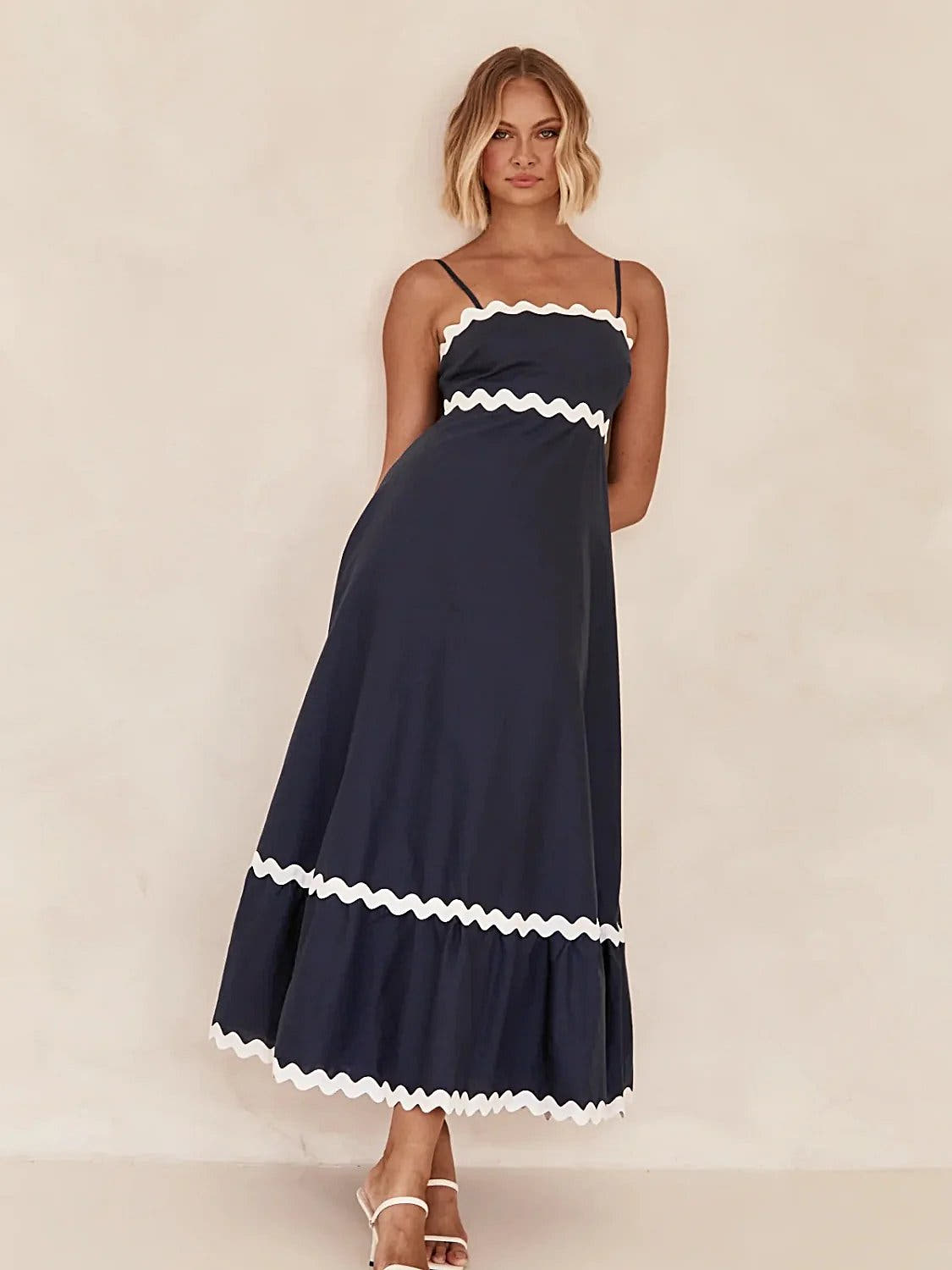 Elegant Spaghetti Strap Maxi Dress in Luxe Opaque Fabric – Perfect for Summer Events Trendsi