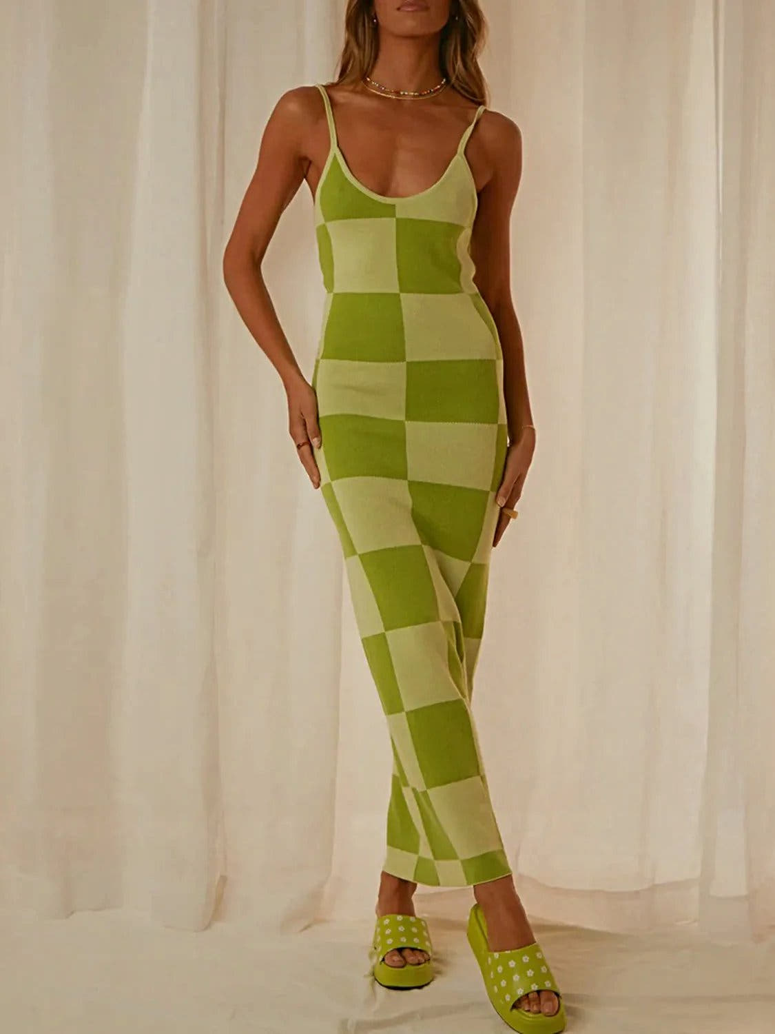 Spaghetti Strap Maxi Sweater Dress -