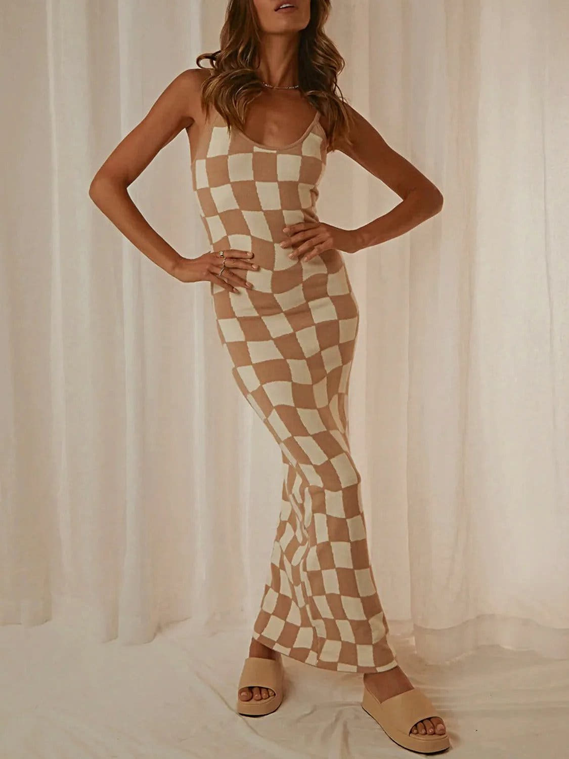 Spaghetti Strap Maxi Sweater Dress -