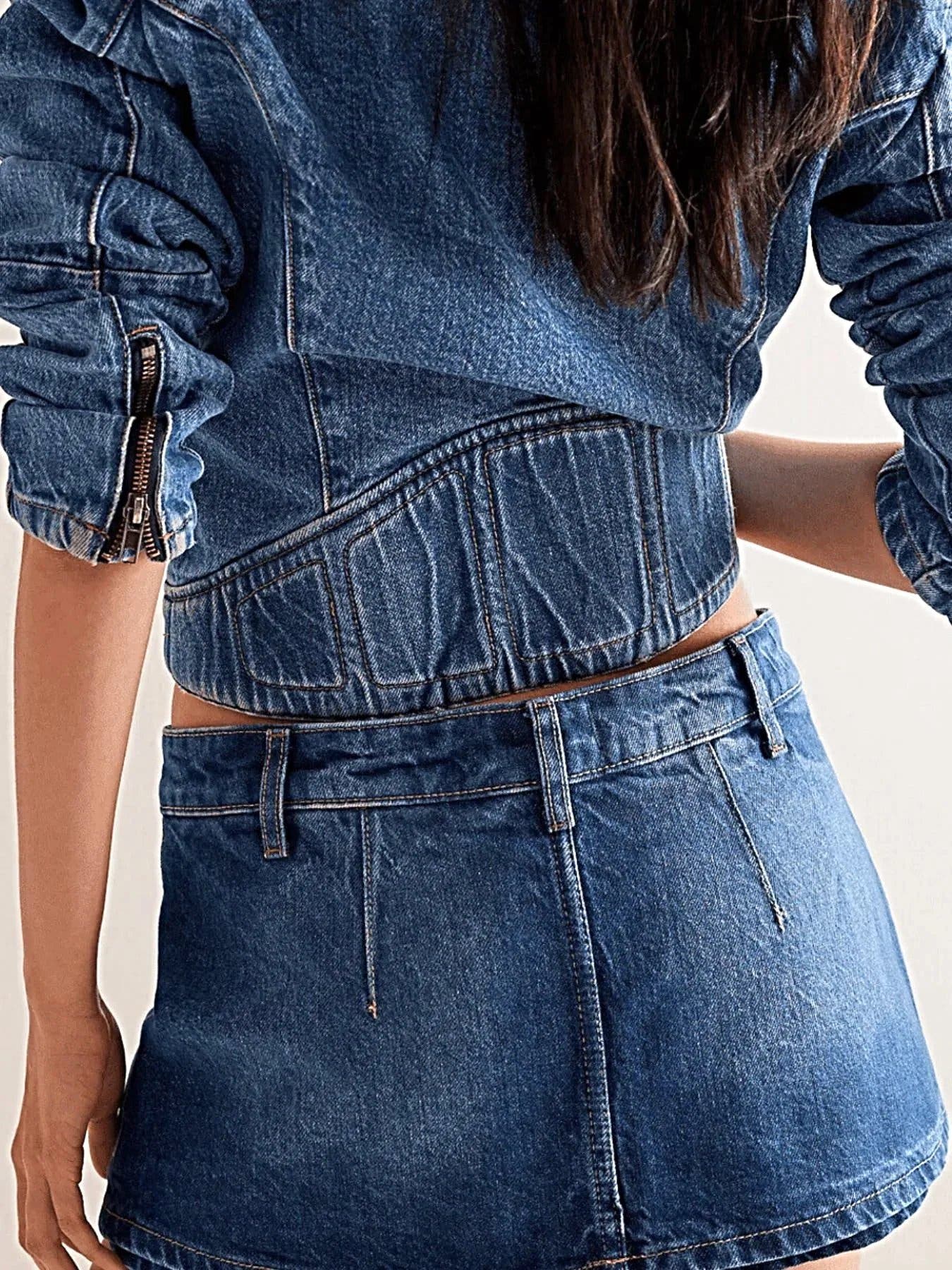 Classic Wash Denim Mini Skort -