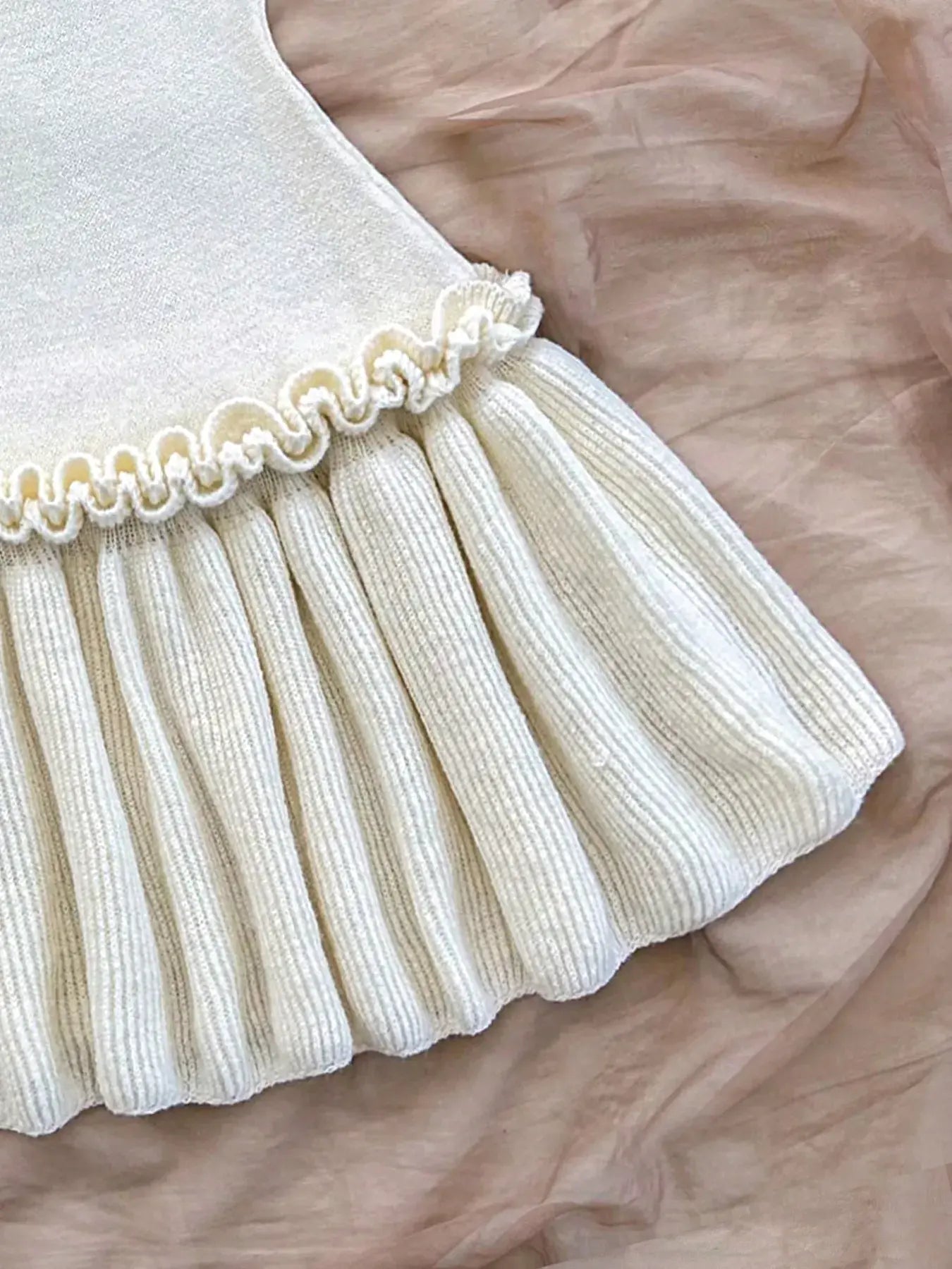 Halter Neck Ruffle Hem Knit Sweater Dress -