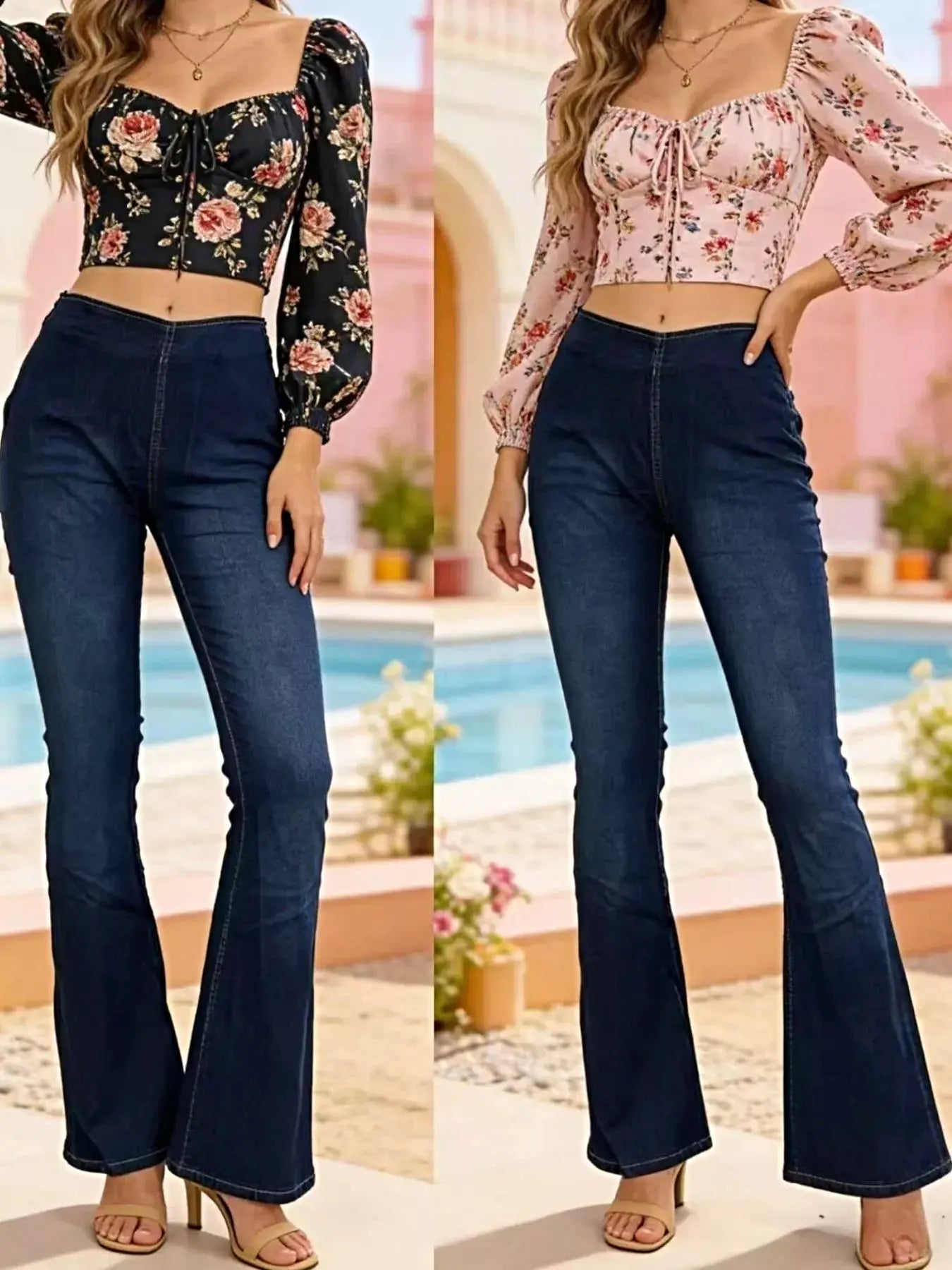 High-Waisted Flare Jeans -