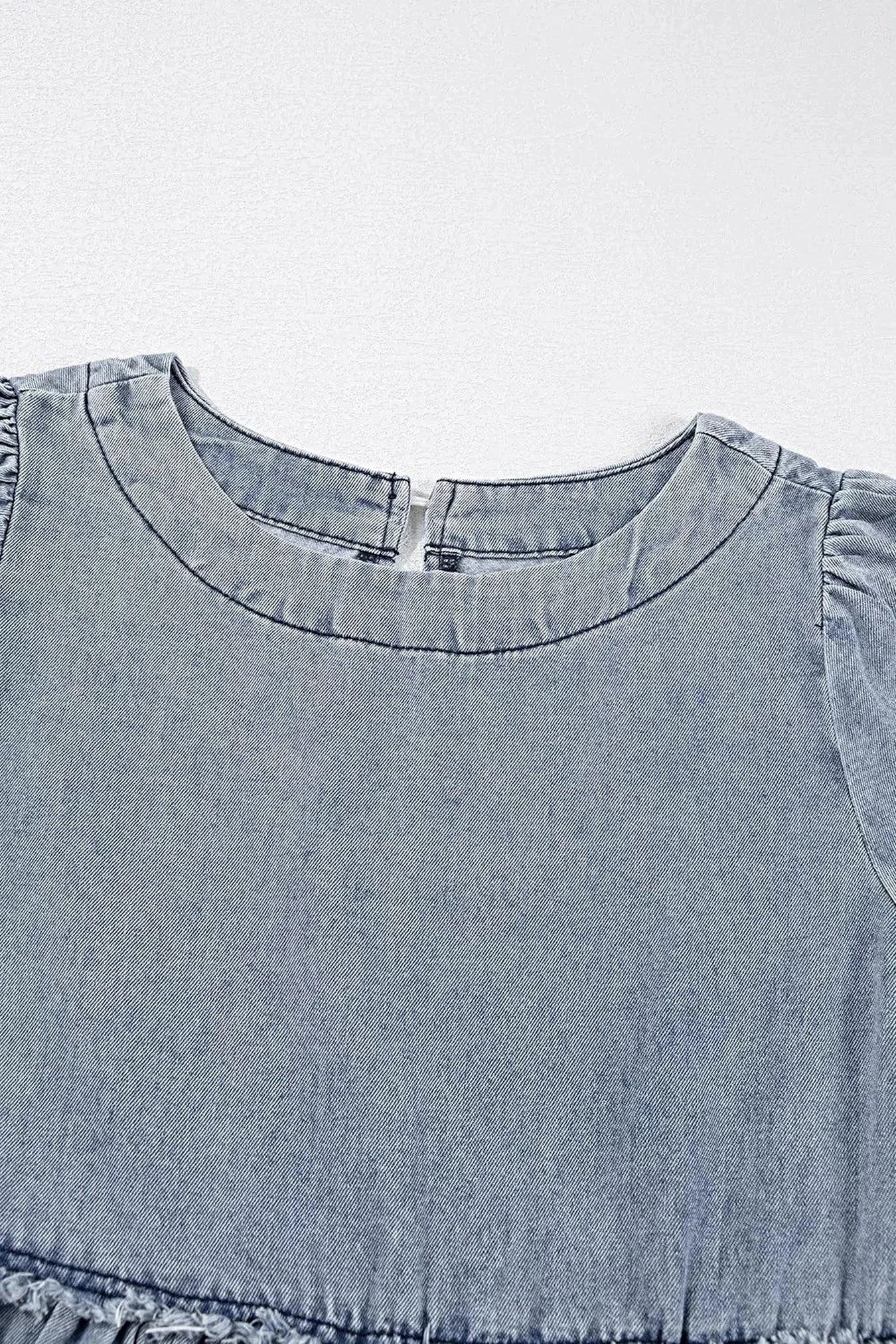 Vintage Wash Denim Dress with Pockets -