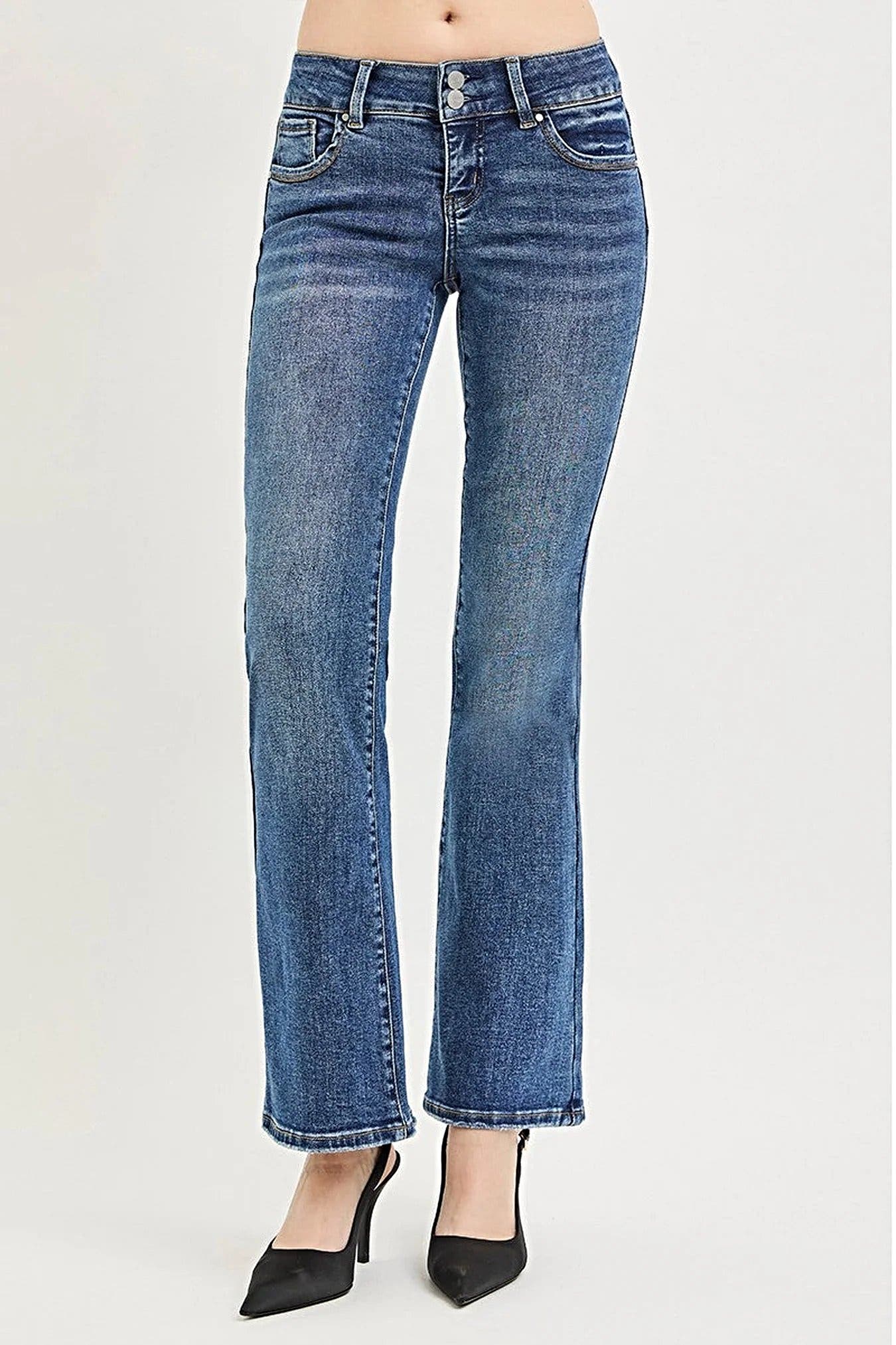 RISEN Tummy Control Low Rise Bootcut Jeans -