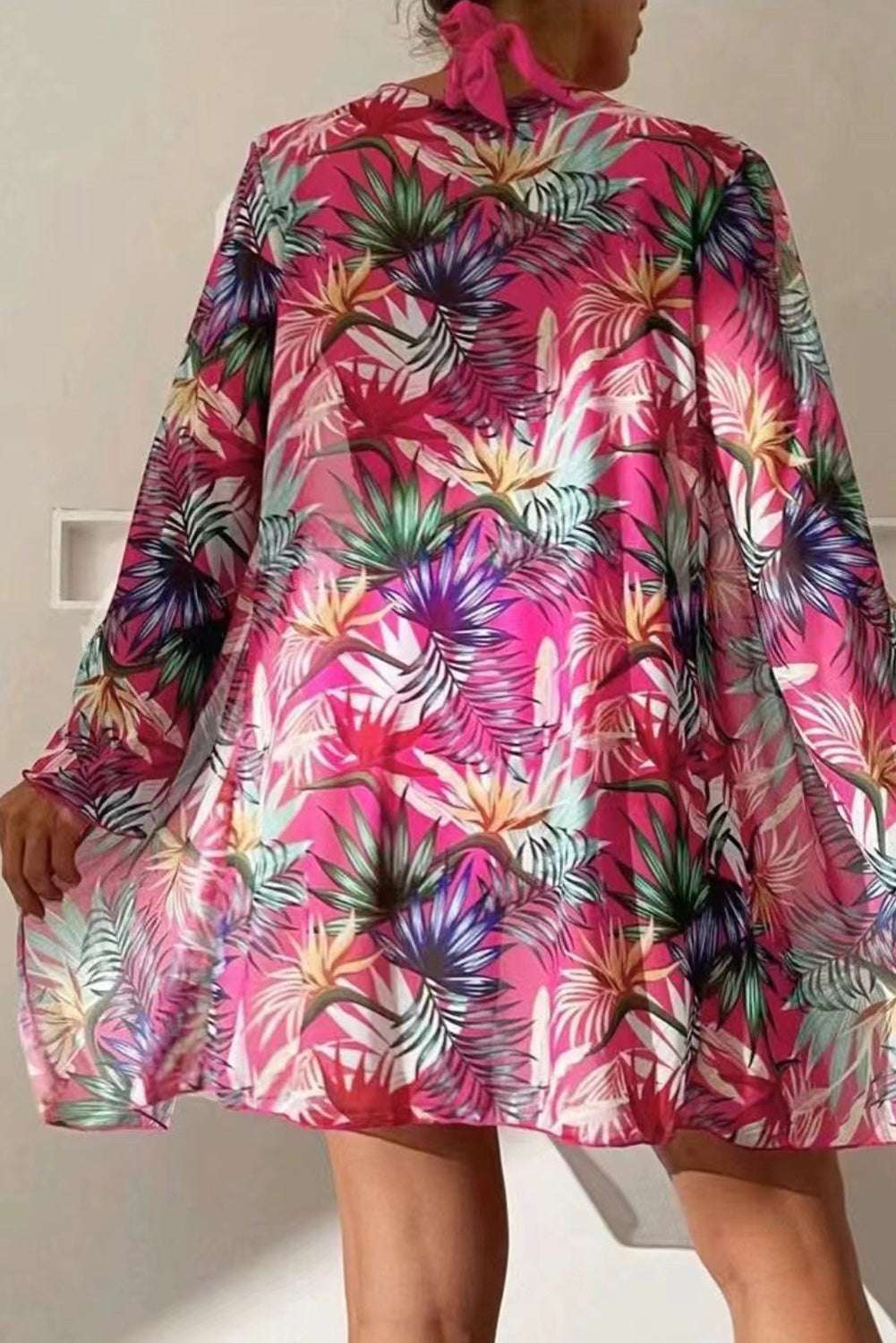 Printed Halter Neck Three-Piece Swim Set Trendsi