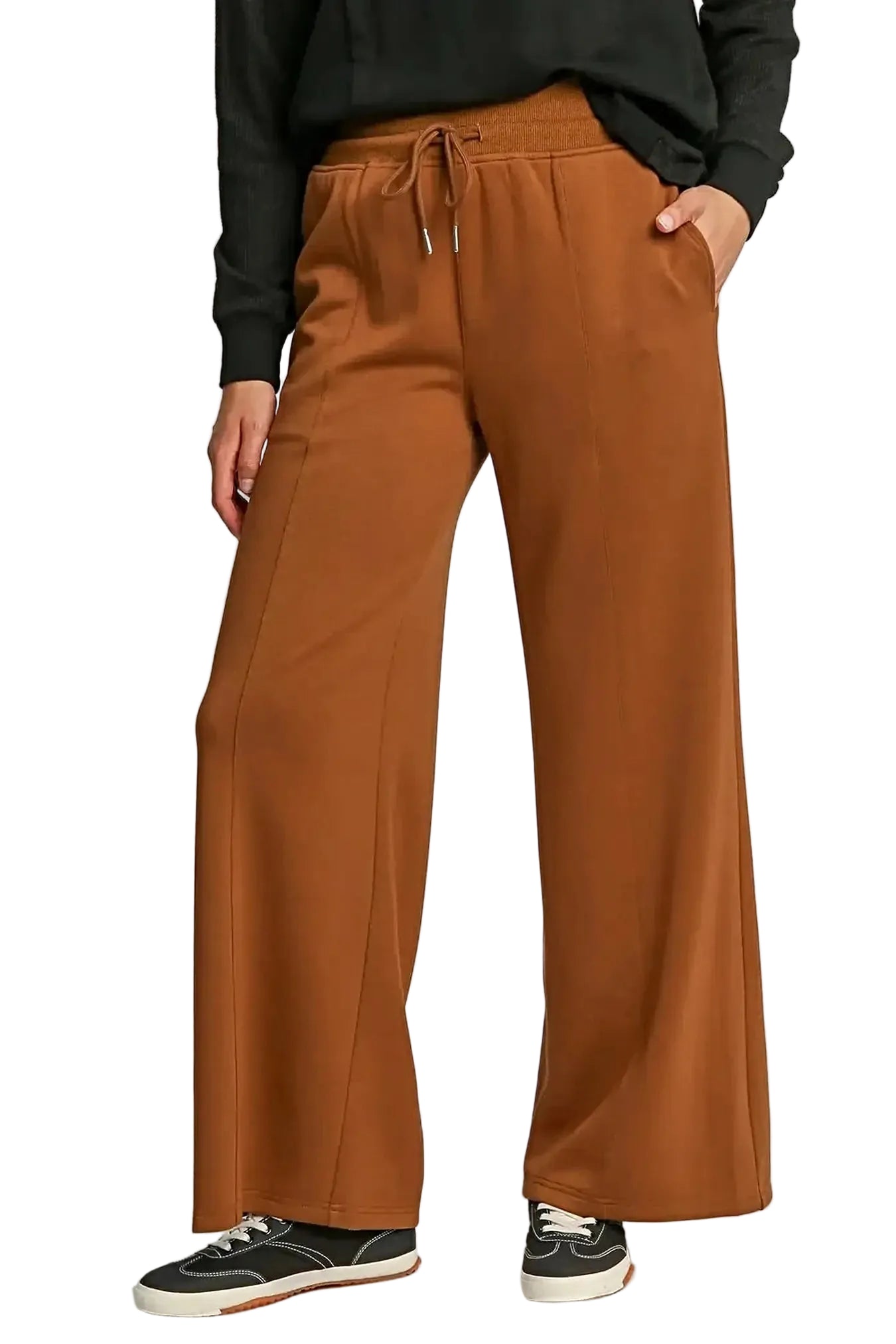 Umgee Drawstring Wide Leg Pants with Pockets -