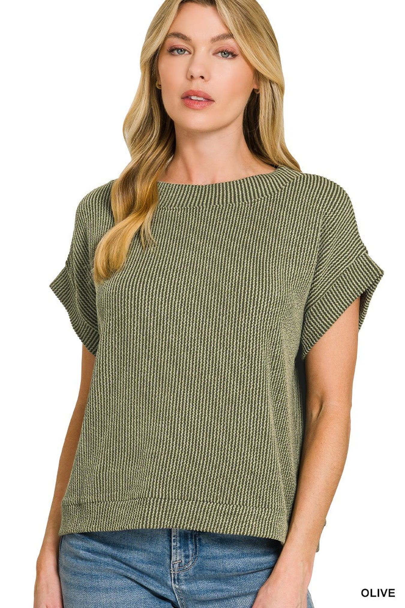 Zenana Raised Rib Cap Sleeve Top -