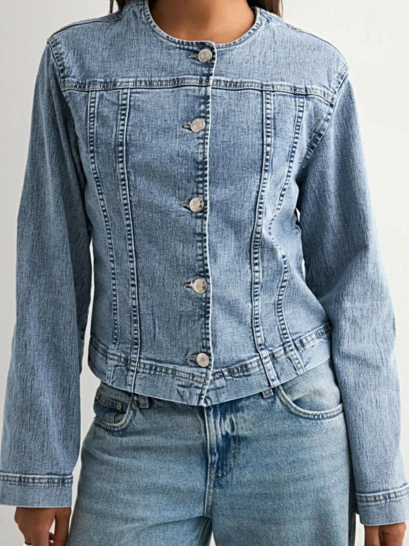 Classic Button-Down Denim Jacket -
