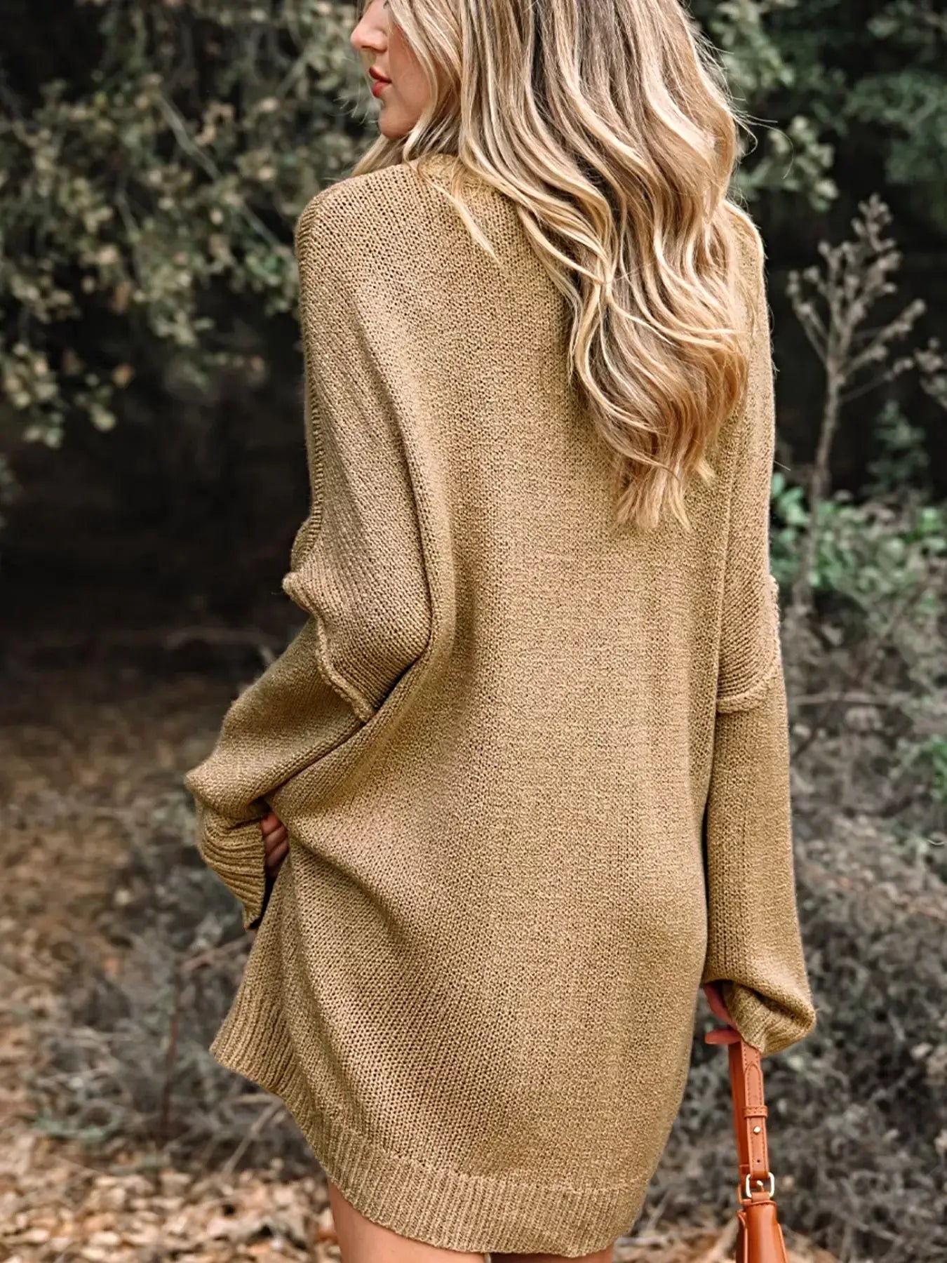 Oversize Drop Shoulder Slouchy Sweater Dress -
