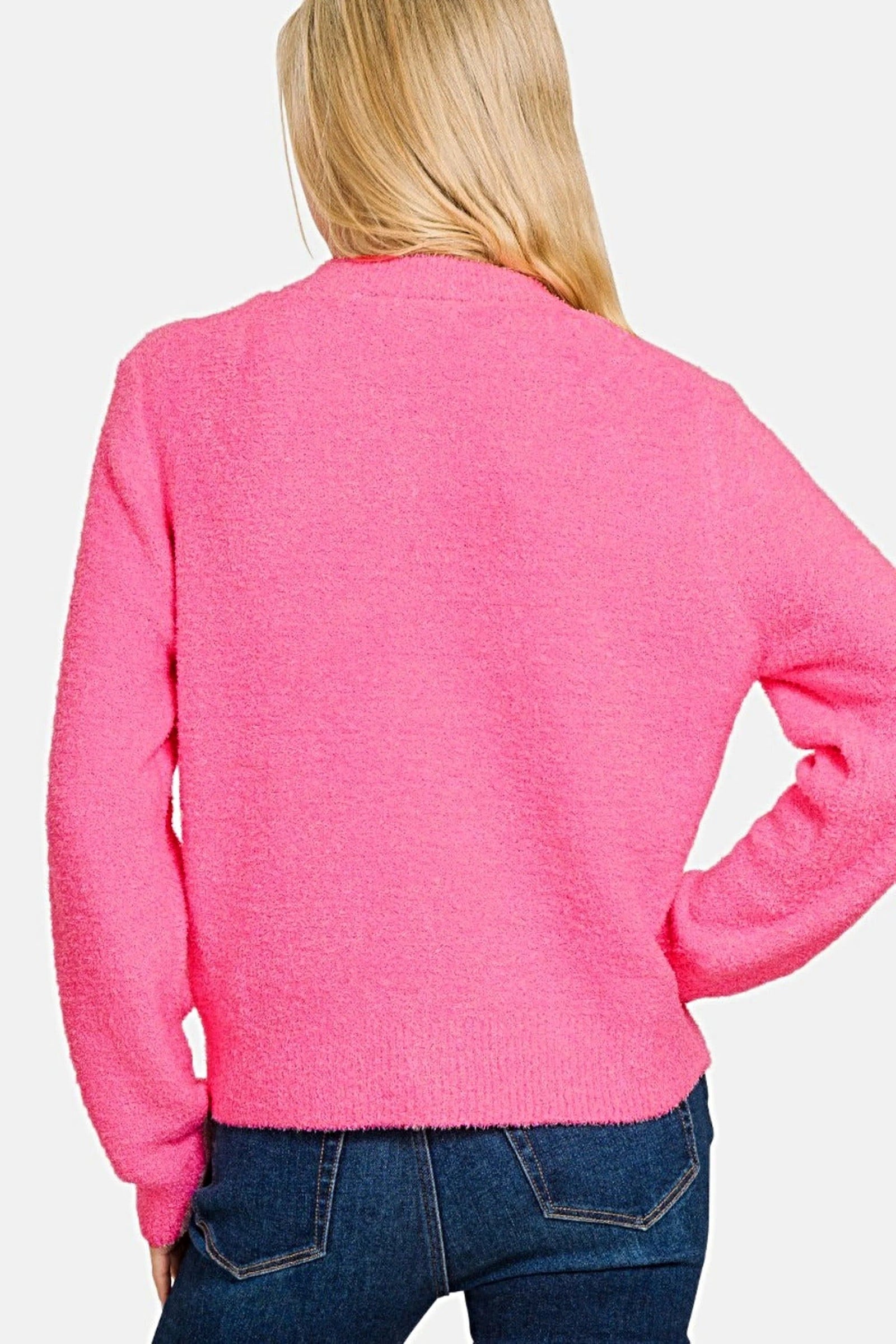 Elegant 3/4 Sleeve Button Down Cardigan - Timeless Knitted Sweater for All Occasions Trendsi