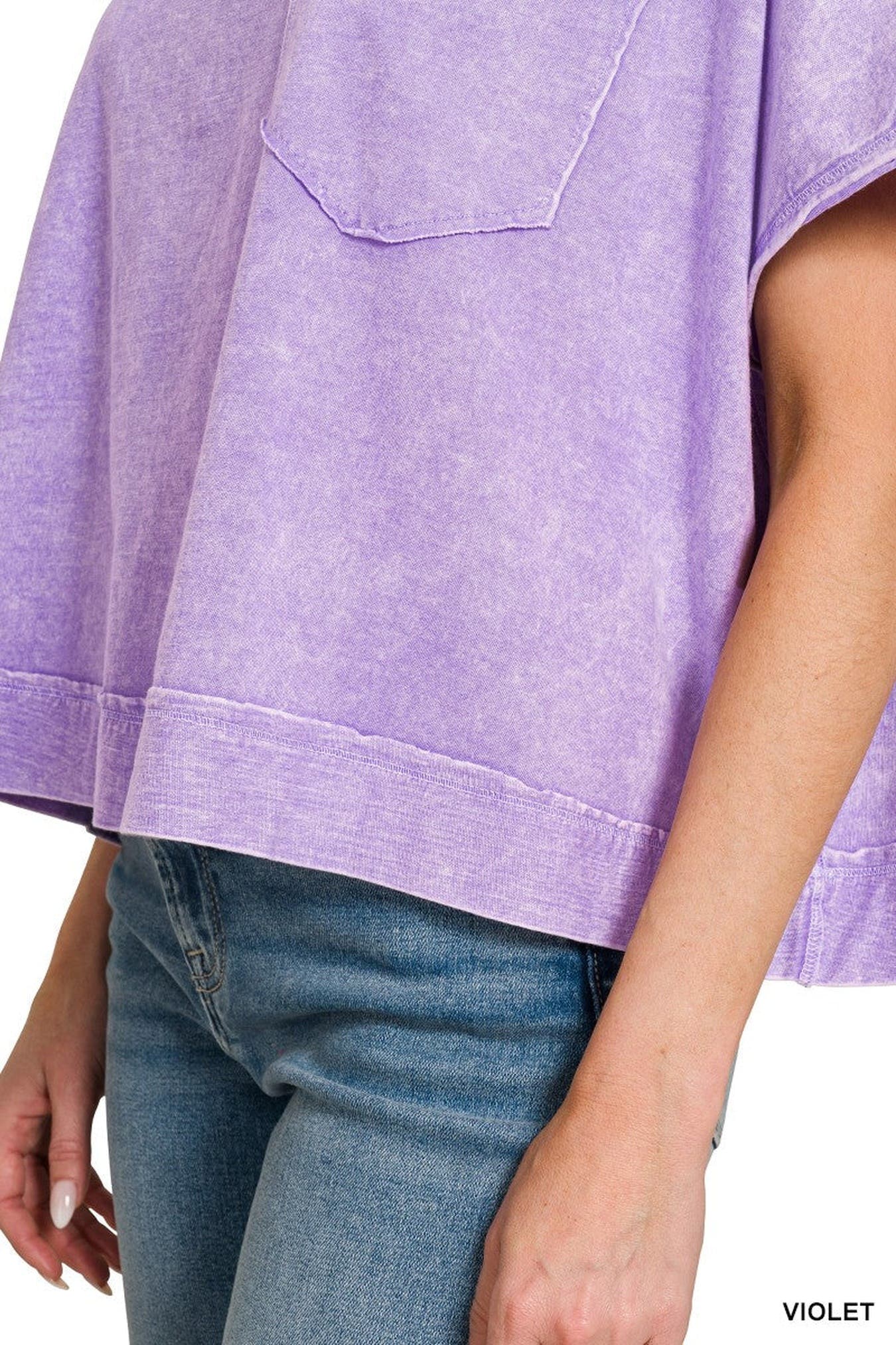 Zenana Halo Washed Oversized Top -