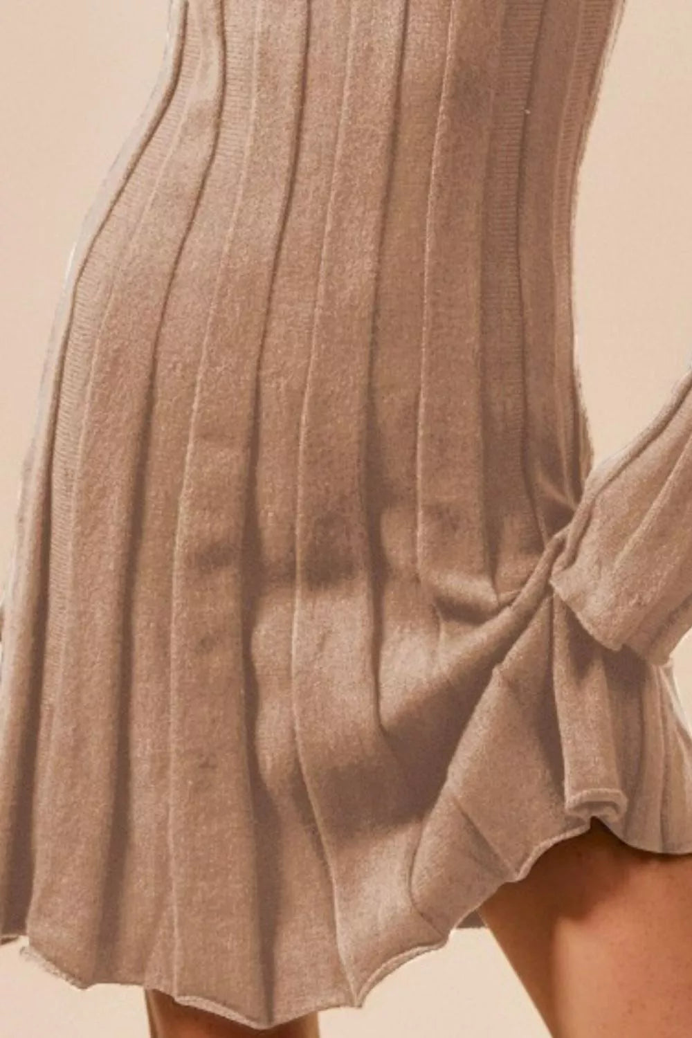 SO ME Ribbed Long Sleeve Mini Sweater Dress -