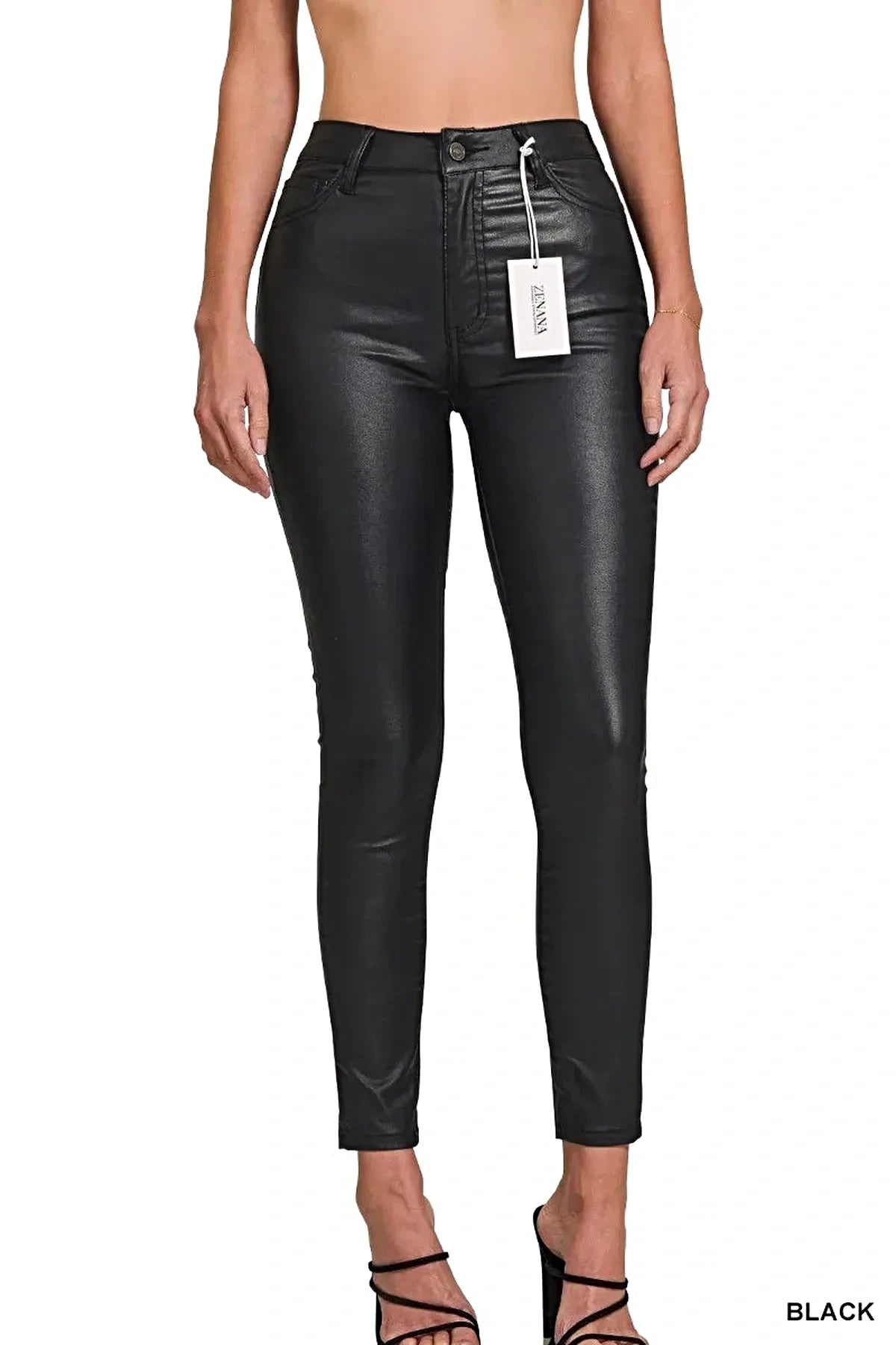 Zenana Faux Leather Stretch Skinny Pants -