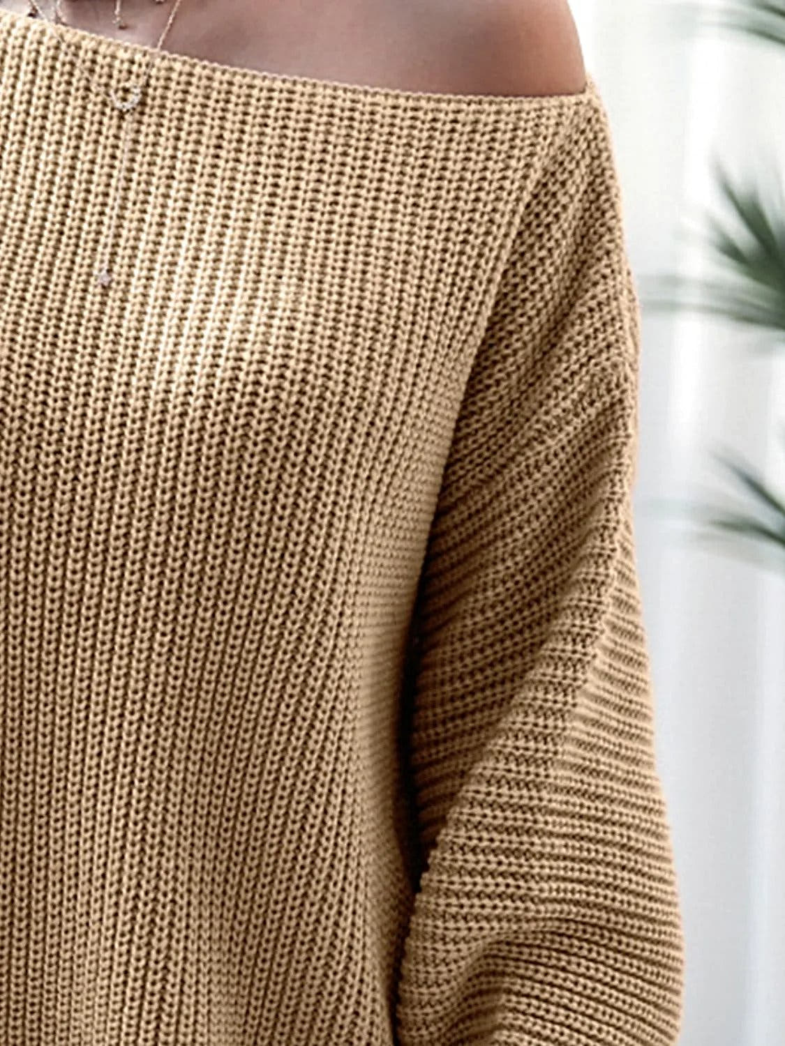 Rib-Knit Mini Sweater Dress -